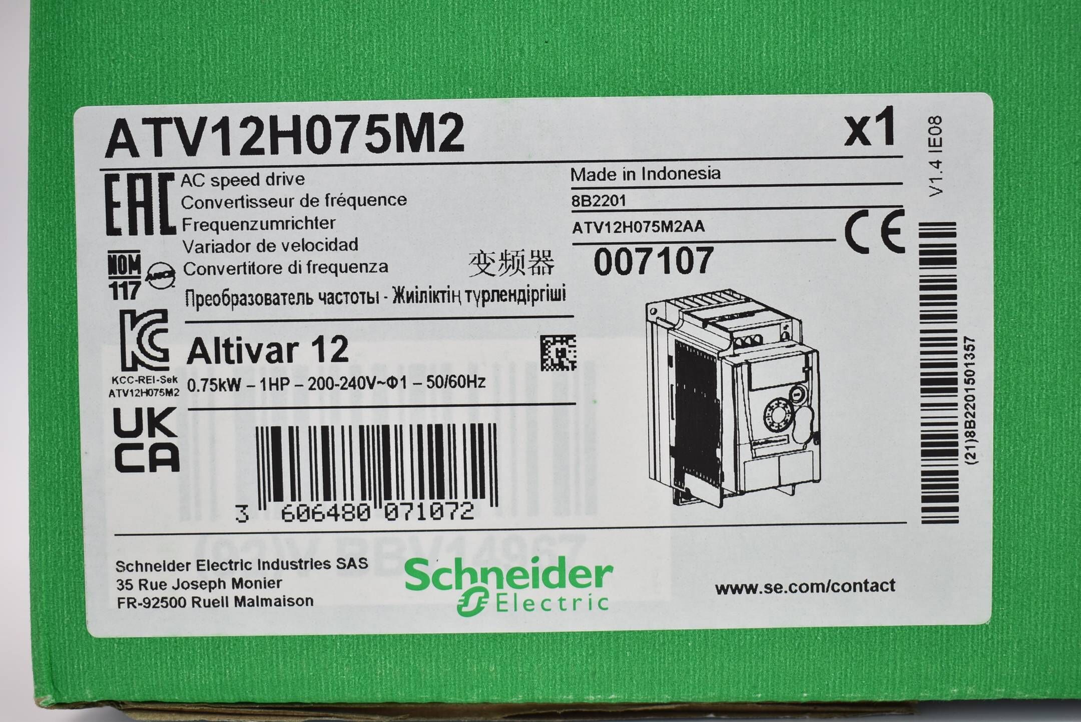 Schneider electric Altivaar 12 Frequenzumrichter ATV12H075M2 ( 007107 )