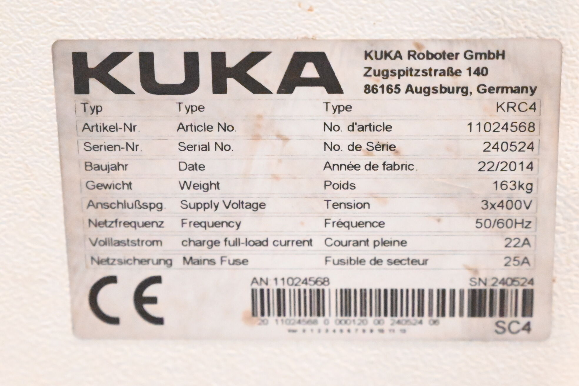 Kuka Industrieroboter KR240 R2900 ultra inkl. Schaltschrank KRC4 + 00-168-334