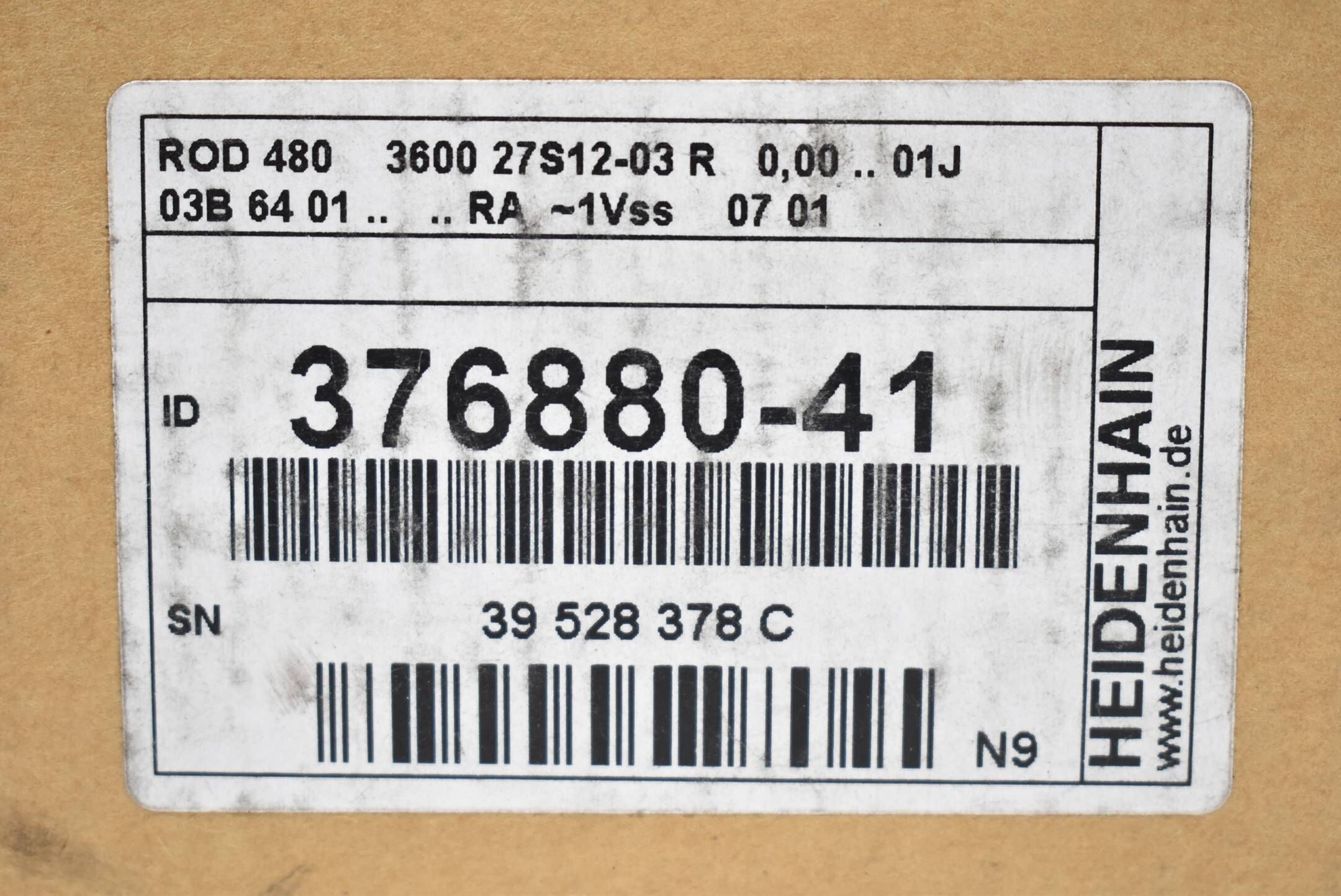 Heidenhain Drehgeber ROD 480 3600 27S12-03 R ( 376880-41 ) N9