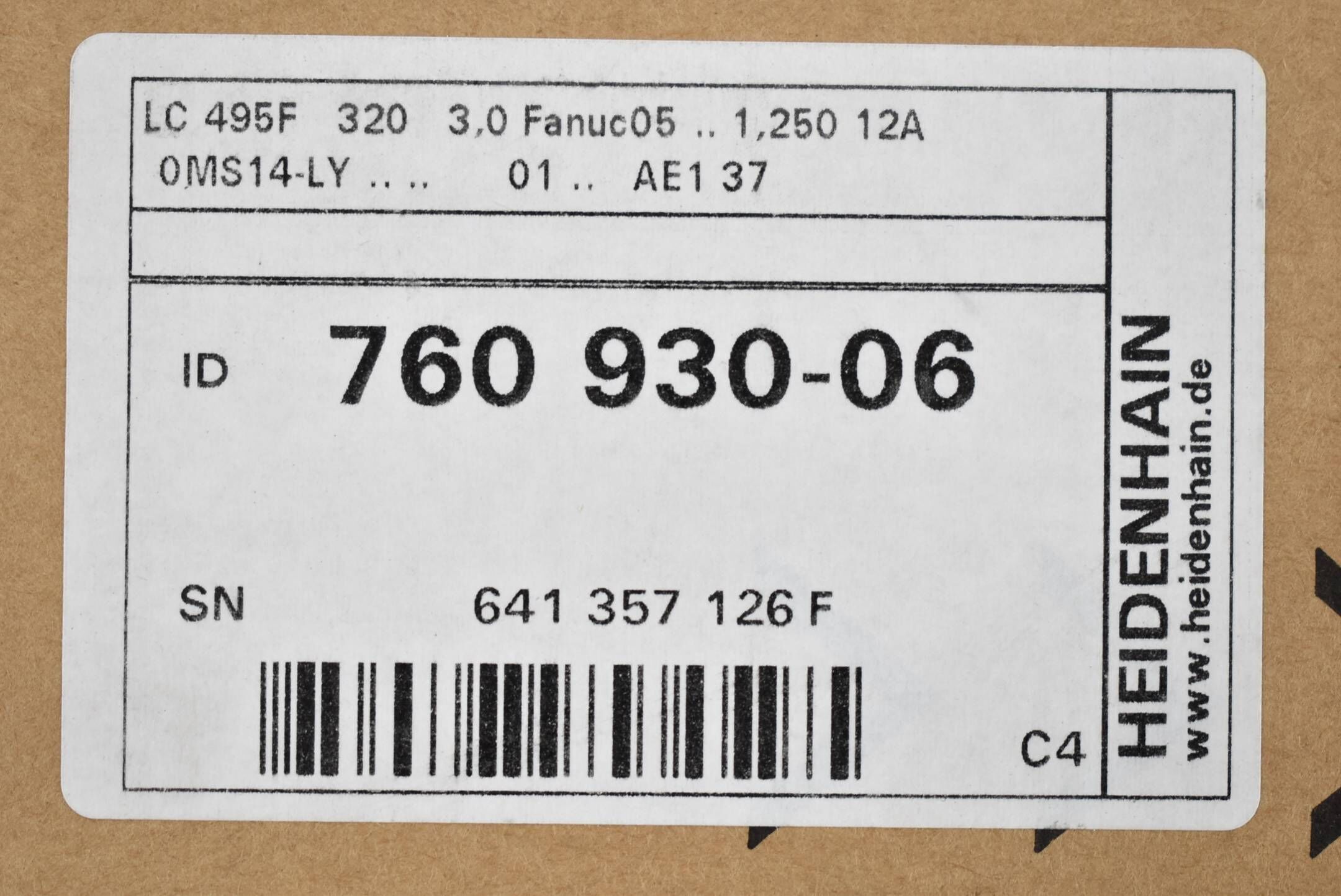 Heidenhain Absolutes gekapseltes Längenmessgerät LC 495F 320 ( 760 930-06 ) C4