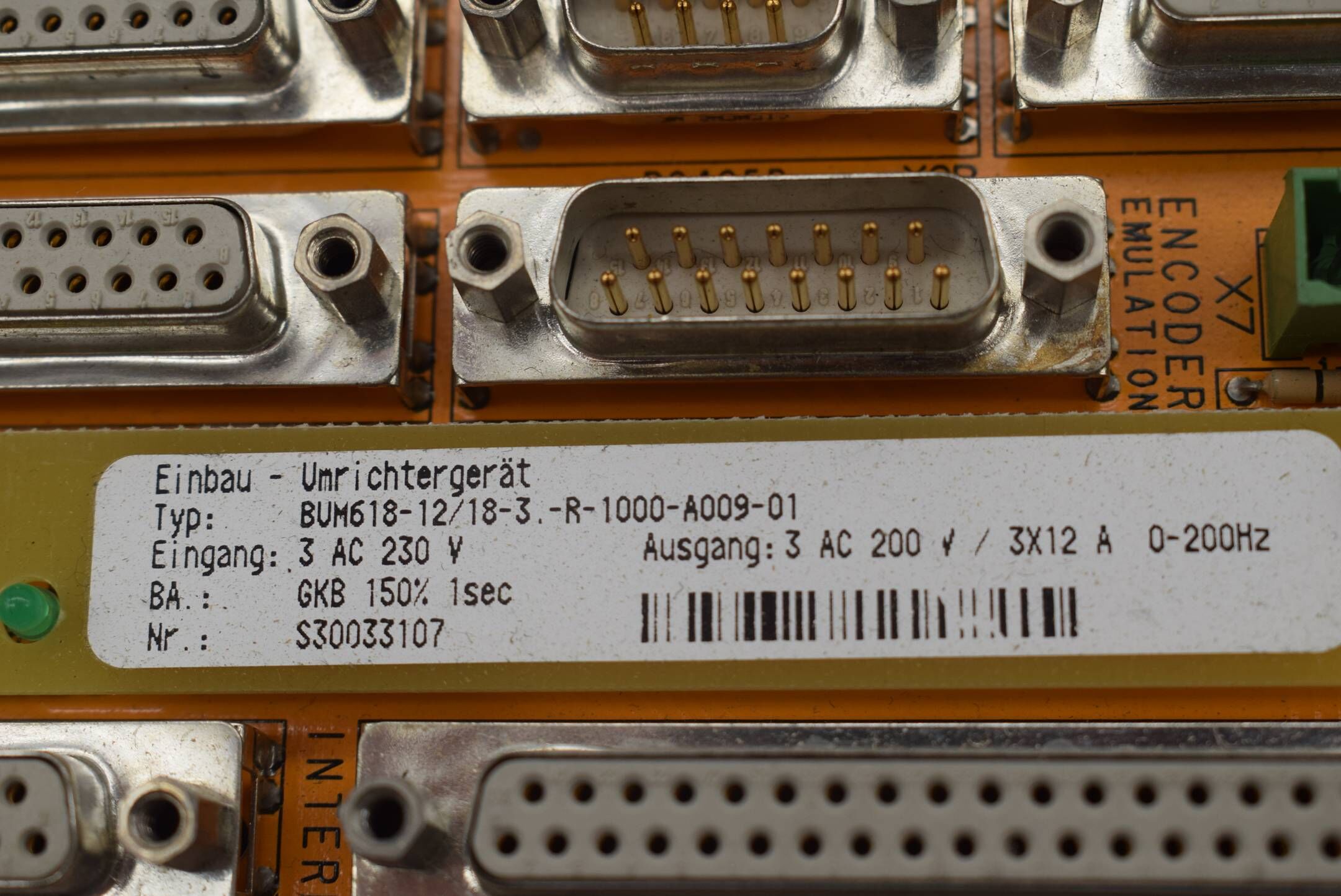 Bamüller Umrichtergerät BUM618-12/18-3.-R-1000-A009-01