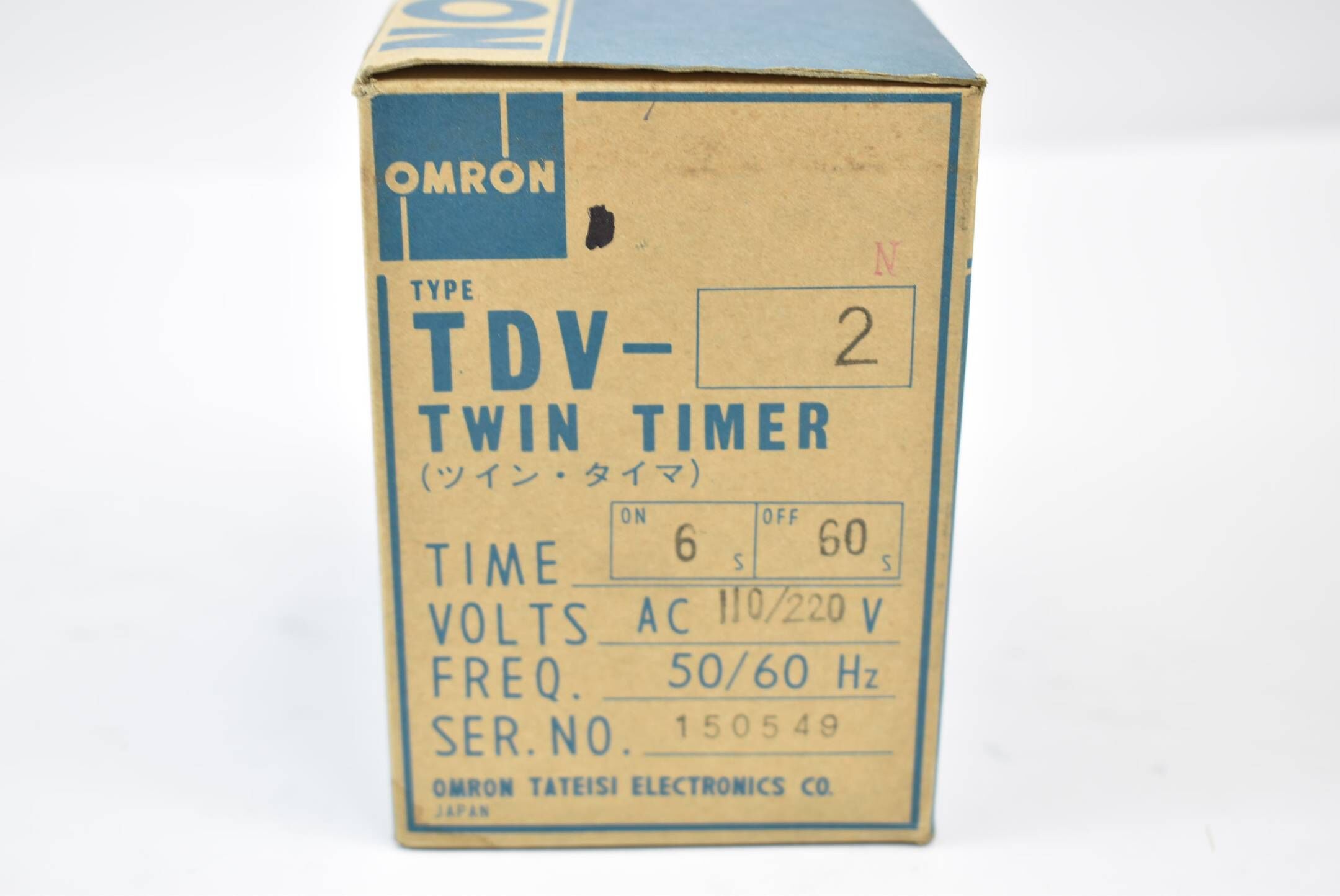 Omron Twin Timer TDV-2 on 6s off 60s 110/220VAC