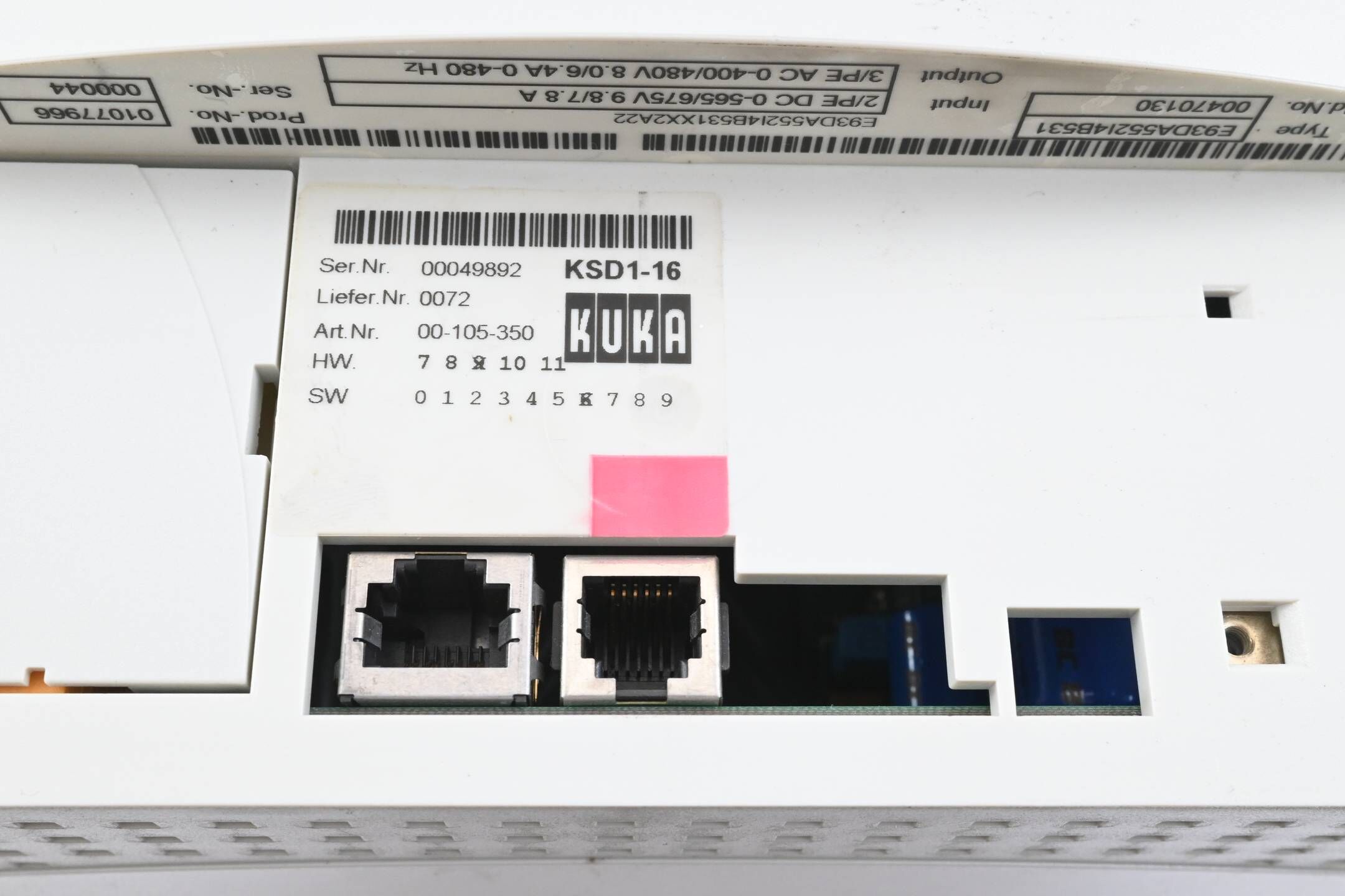 KUKA Lenze Servo Drive KSD1-16 E93DA552I4B531 ( 00470130 ) E93DA552I4B531XX2A22