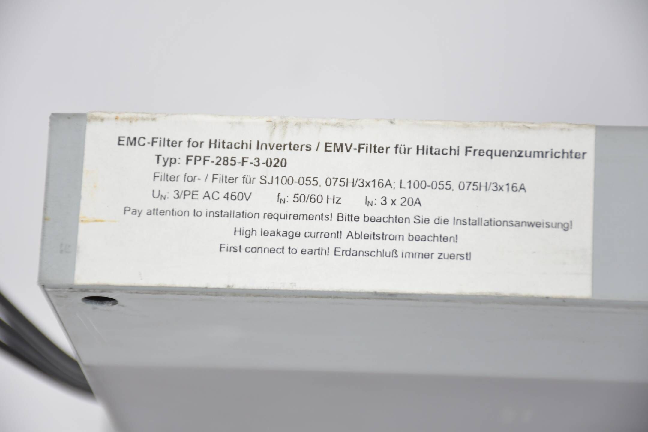 Hitachi EMC-Filter für Frequenzumrichter FPF-285-F-3-020