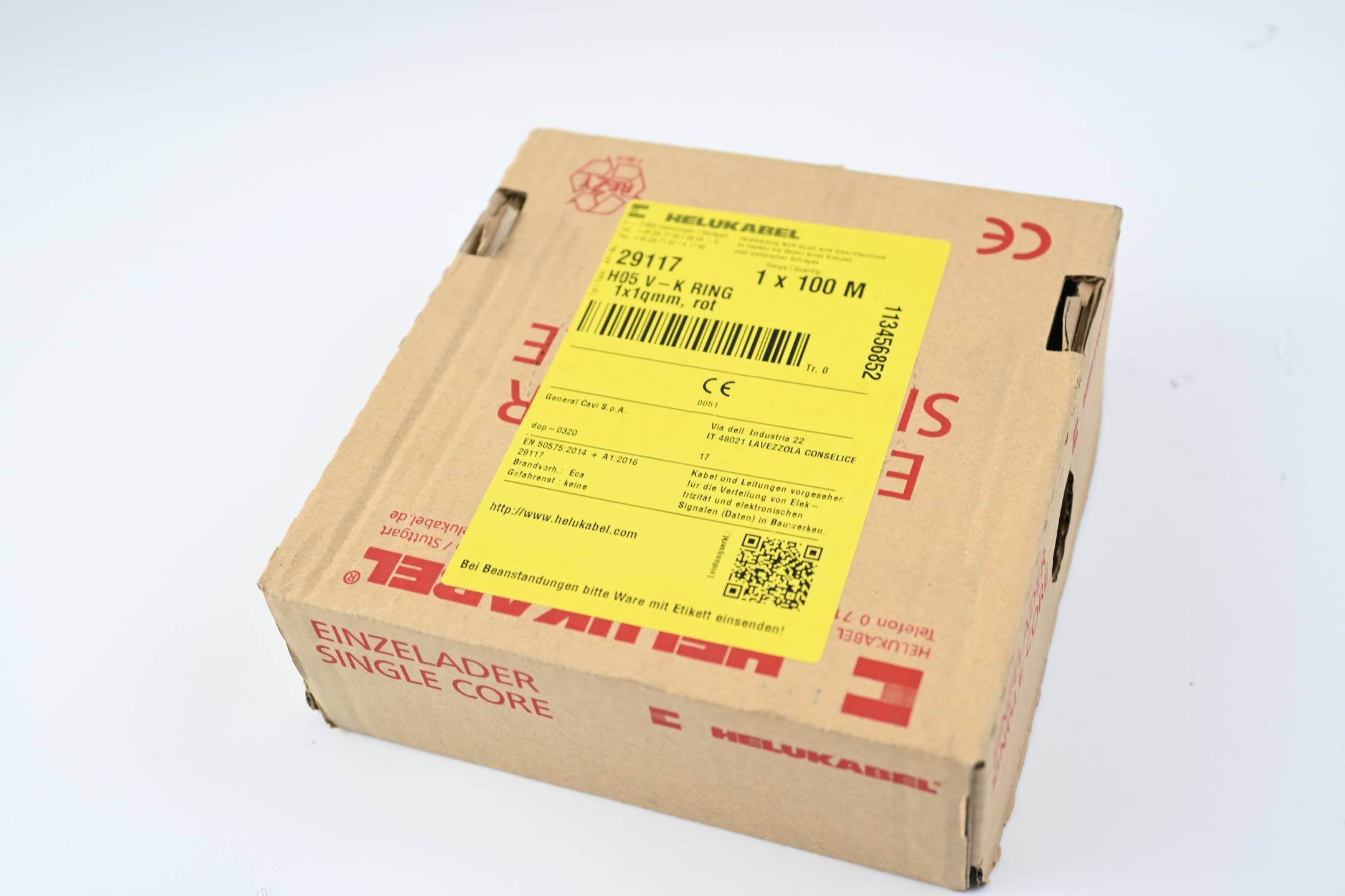 Helukabel Einzelader H05 V-K Ring 1x1qmm, rot ( 29117 ) 100m