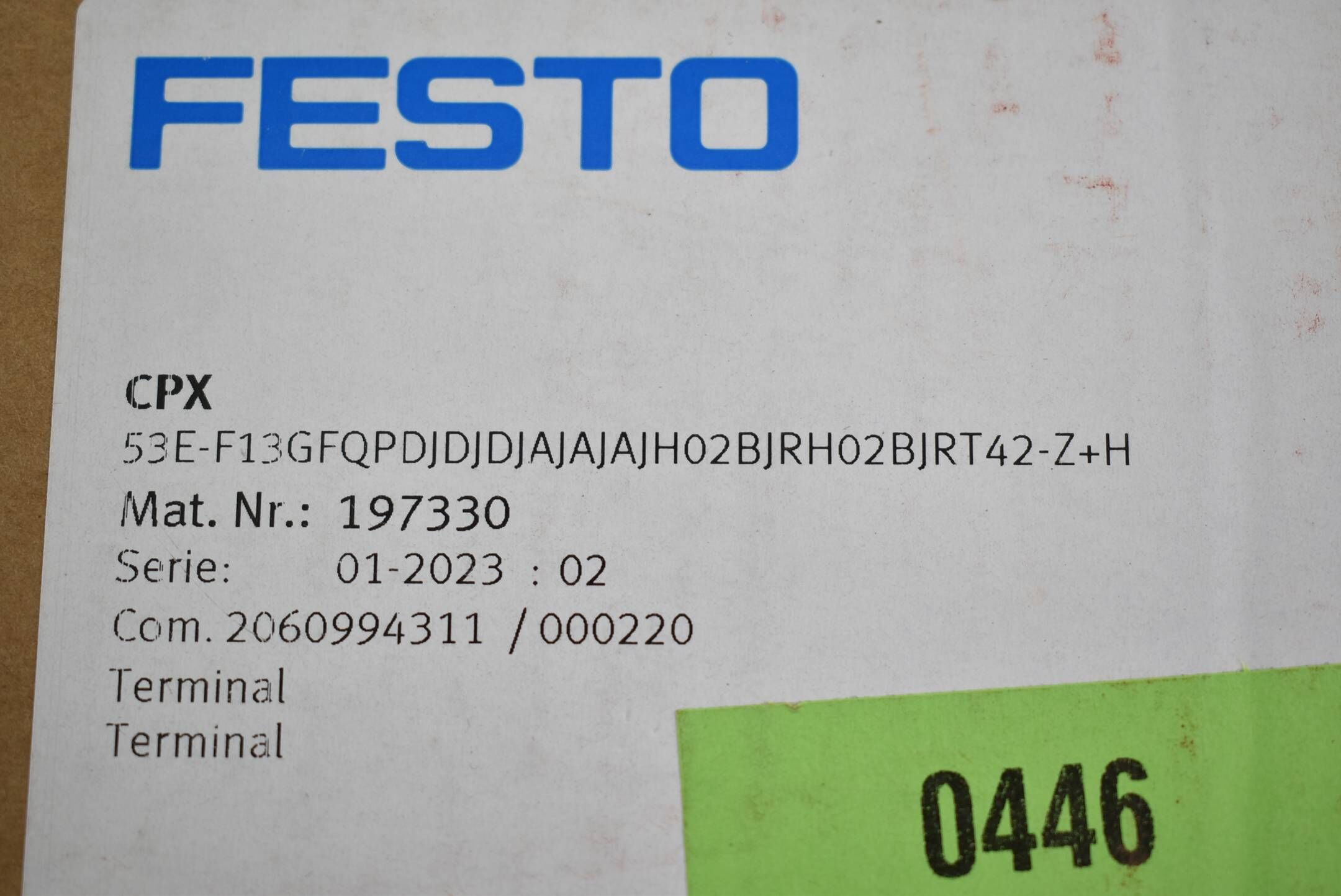 Festo Ventilinsel CPX 53E-F13GFQPDJDJDJAJAJAJH02BJRH02BJRT42-Z-H ( 197330 )