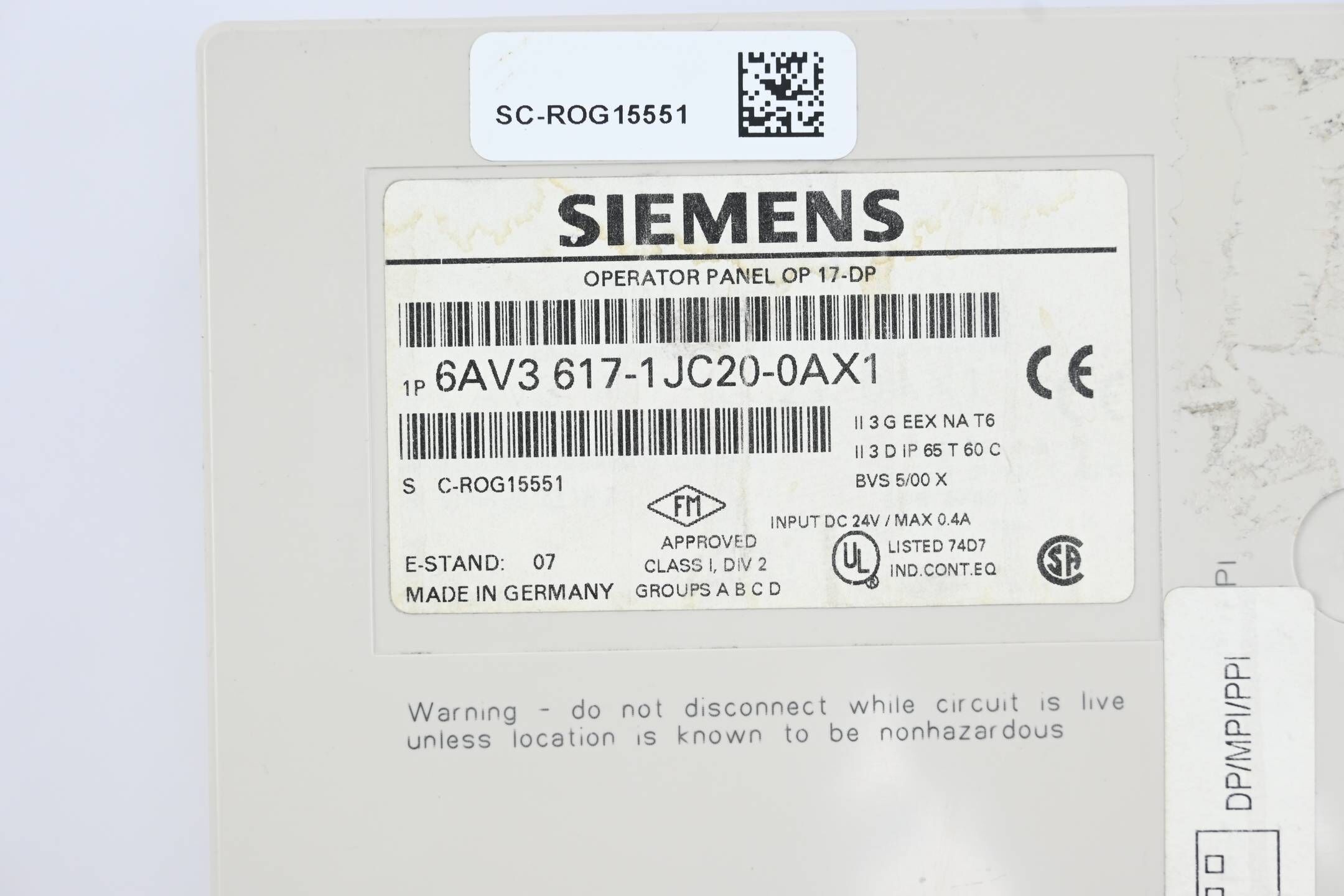 Siemens Gehäuse für OP 17-DP ( 6AV3617-1JC20-0AX1 ) B