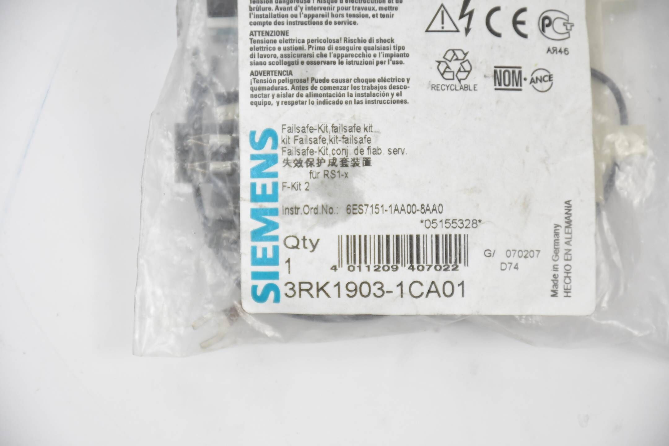 Siemens F-kit RS1-X für ET200S 3RK1903-1CA01 ( 3RK1 903-1CA01 )