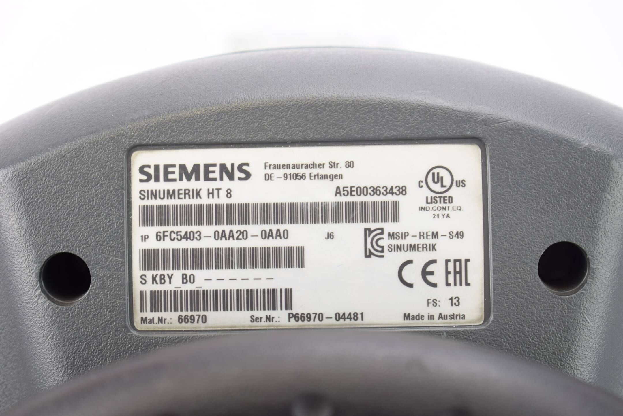 Siemens sinumerik Terminal HT8 6FC5403-0AA20-0AA0 ( 6FC5 403-0AA20-0AA0 ) E13