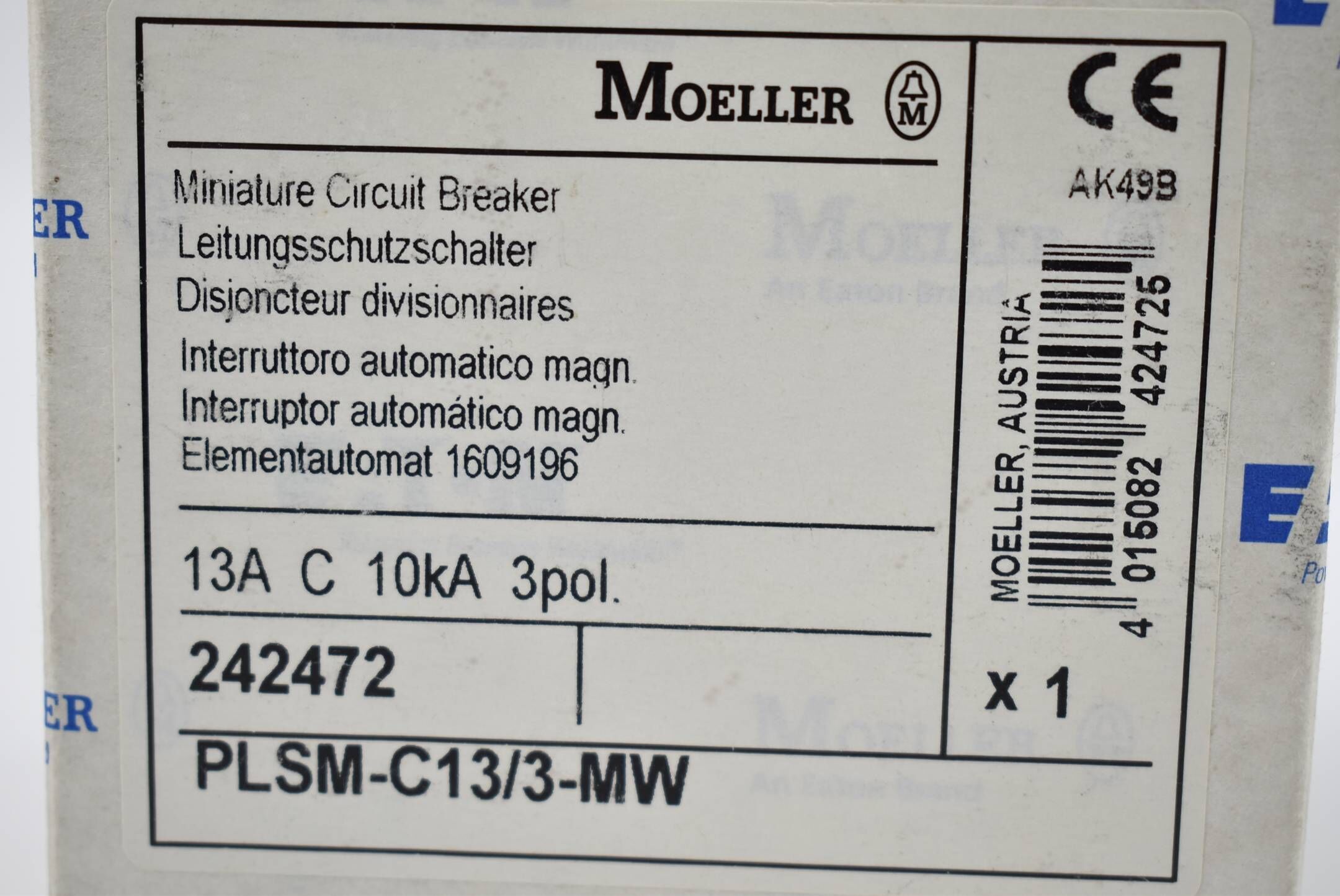 Eaton Leistungsschalter PLSM-C13/3-MW ( 242472 )