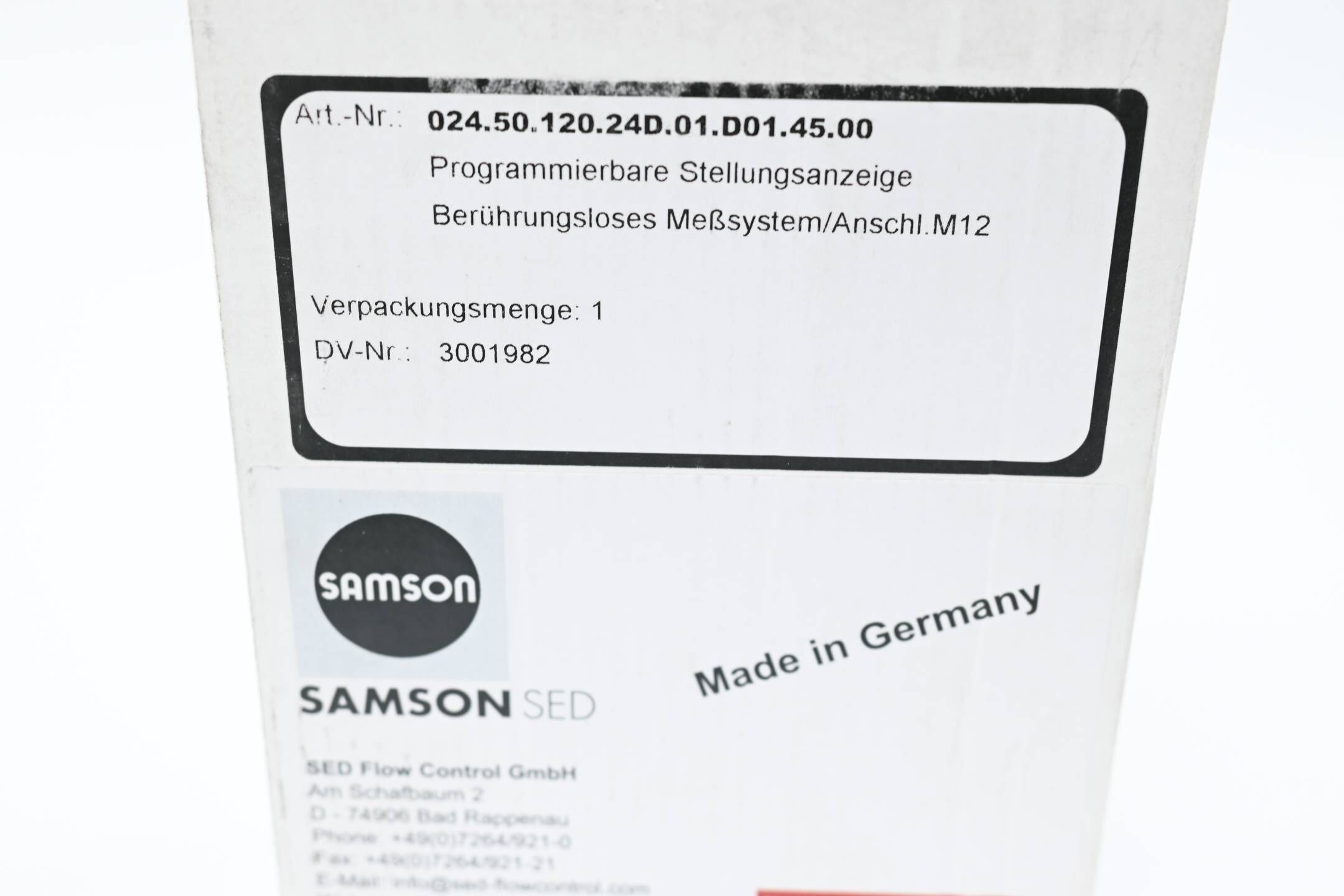Samson SED programmierbare Stellungsanzeige 024.50.120.24D.01.D01.45.00