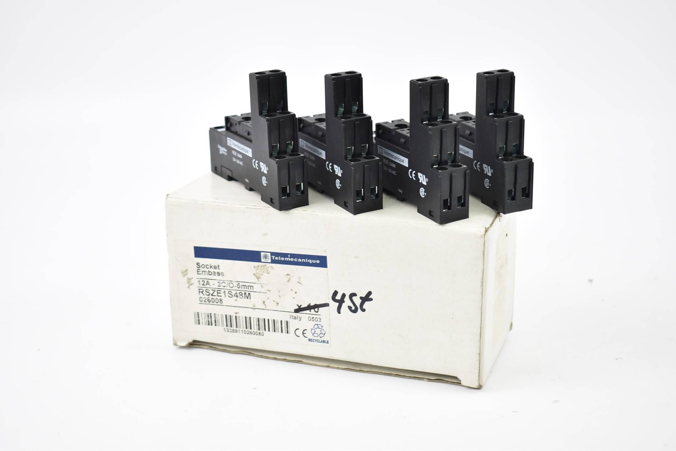 Telemecanique Socket Embase 4 Stück 12A-2C/O-5mm RSZE1S48M ( 026008 )