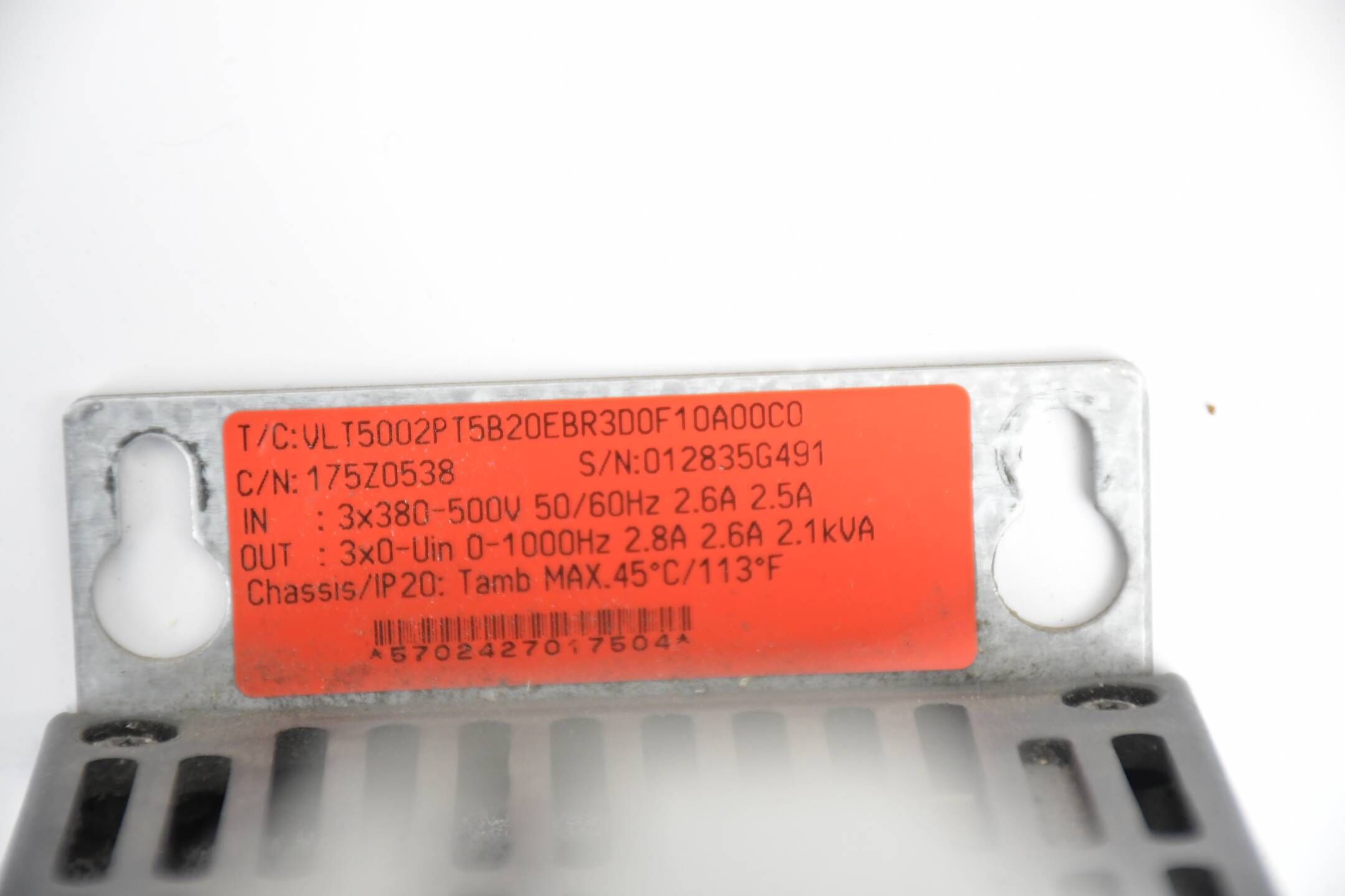 Danfoss VLT® Series 5000 Umrichter 175Z0538 ( VLT5002PT5B20EBR3D0F10A00C0 )