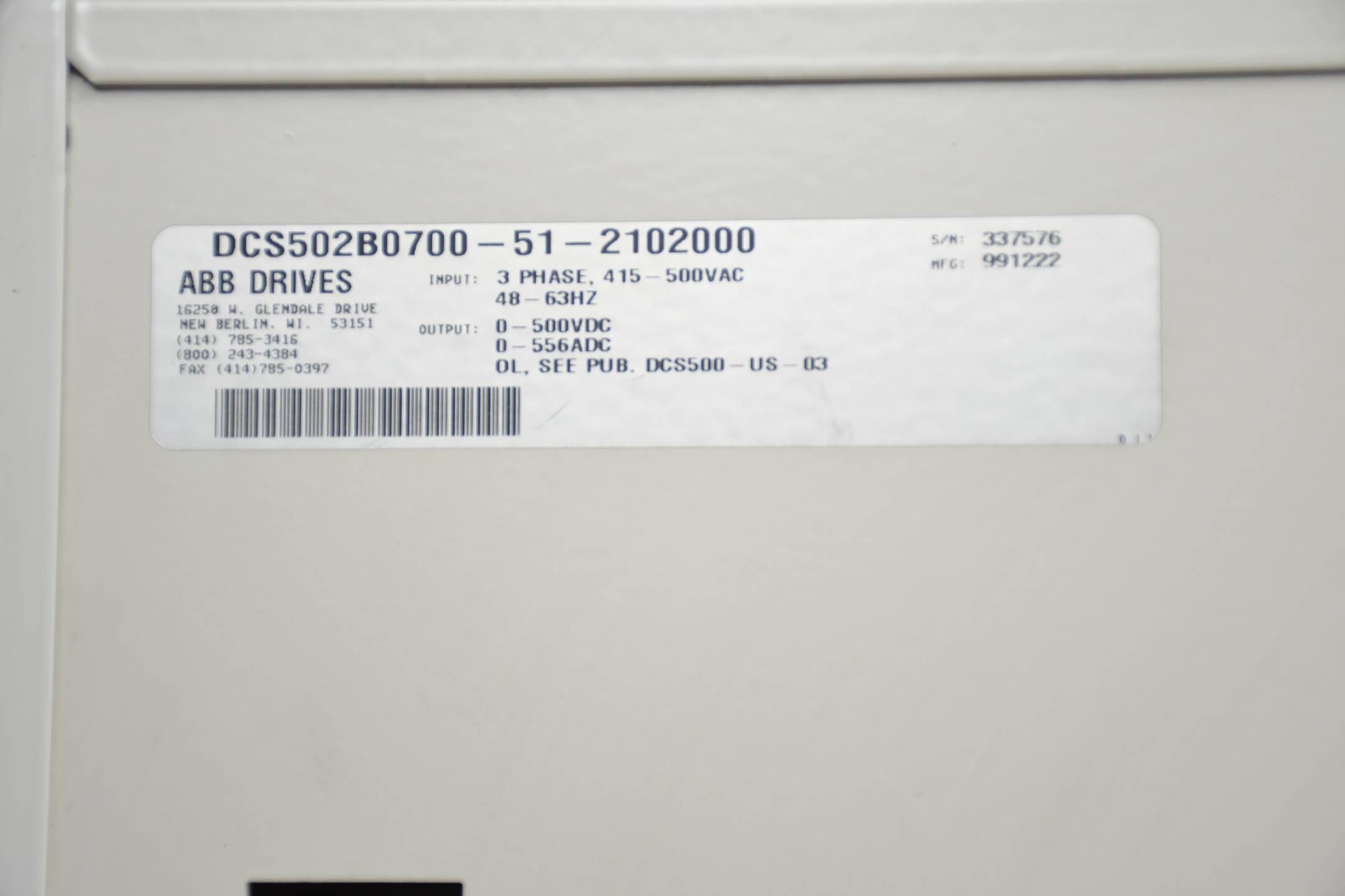 ABB Drives DCS500 Umrichter DCS502B0700-51-2100000 ( DCS502B0700-51-2102000 )