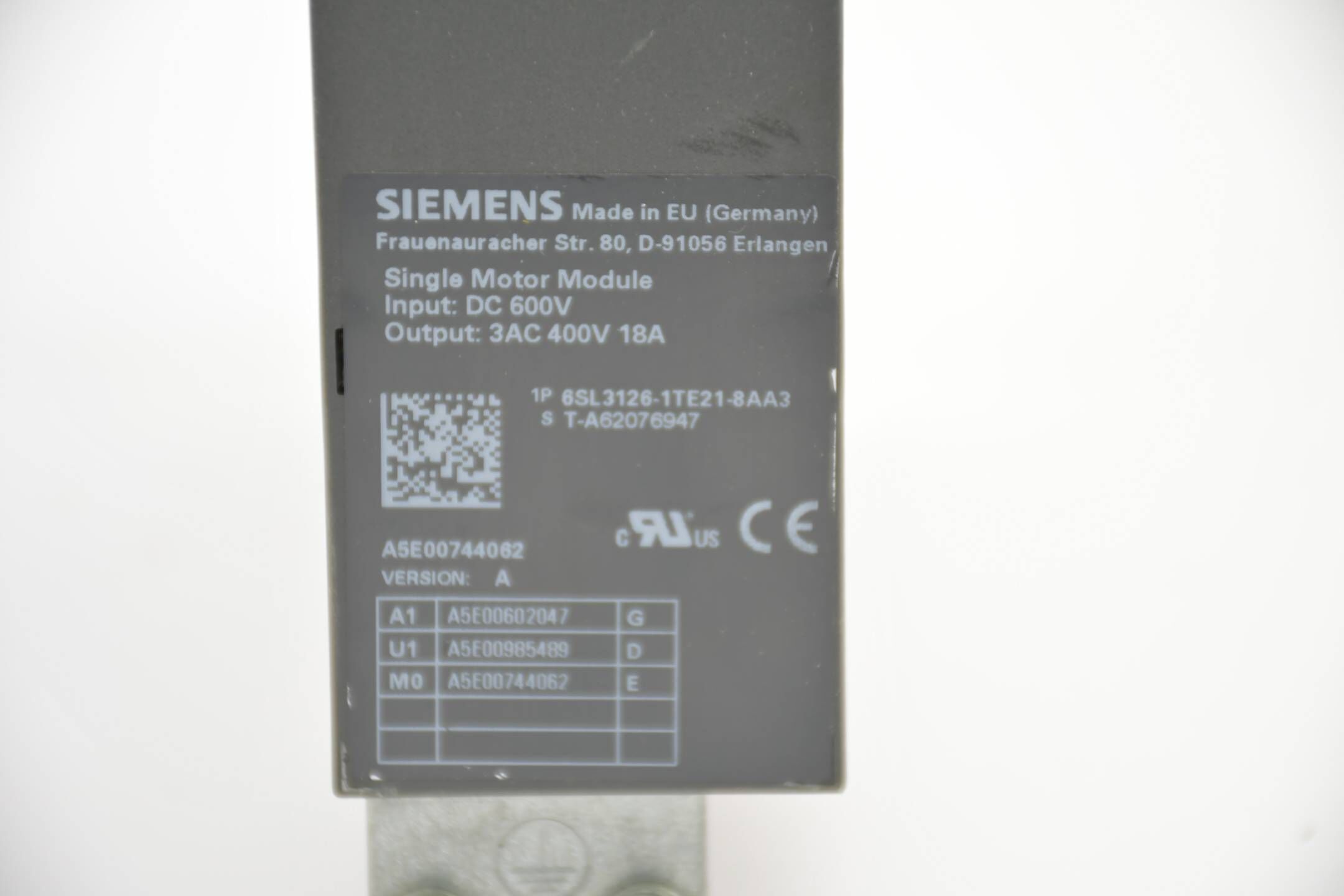 Siemens sinamics S120 Module 6SL3126-1TE21-8AA3 ( 6SL3 126-1TE21-8AA3 ) Ver A