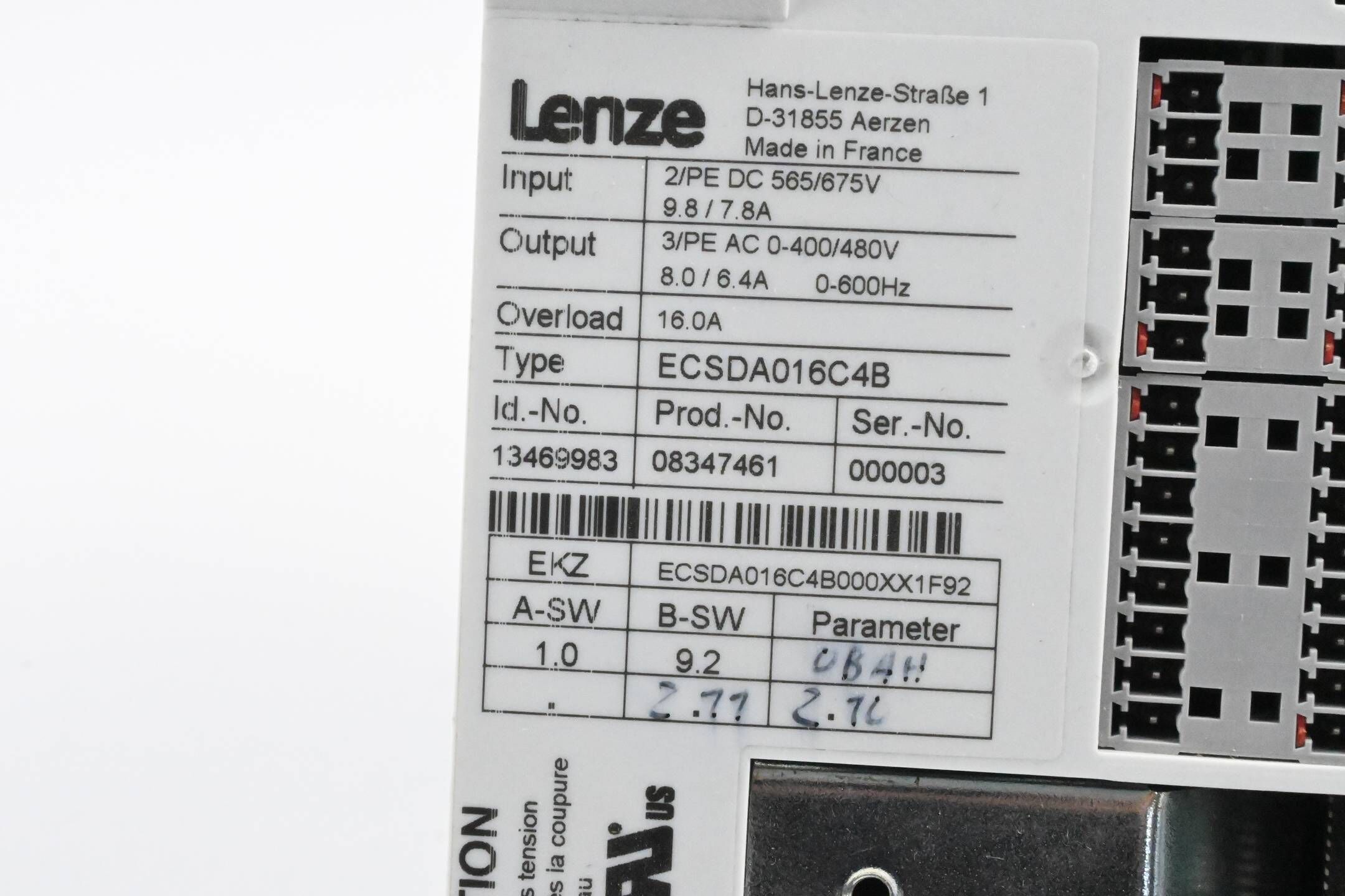 Lenze / Trumpf Umrichter BendMaster Axis Z ECSDA016C4B ( 13469983 ) 1209478