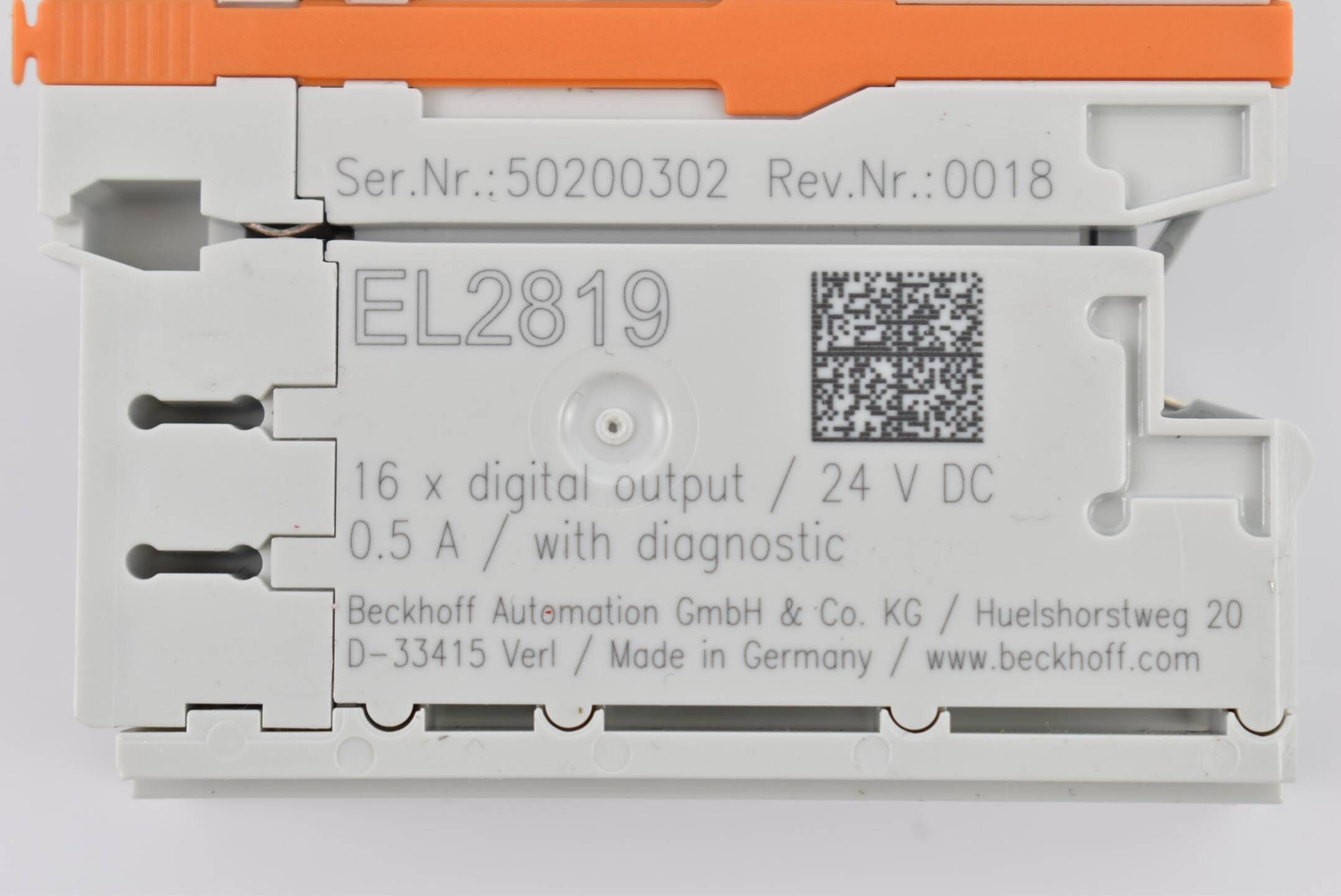 Beckhoff EtherCAT-Klemme 16-Kanal-Digital-Ausgang 24VDC 0,5A EL2819 ( EL 2819 )
