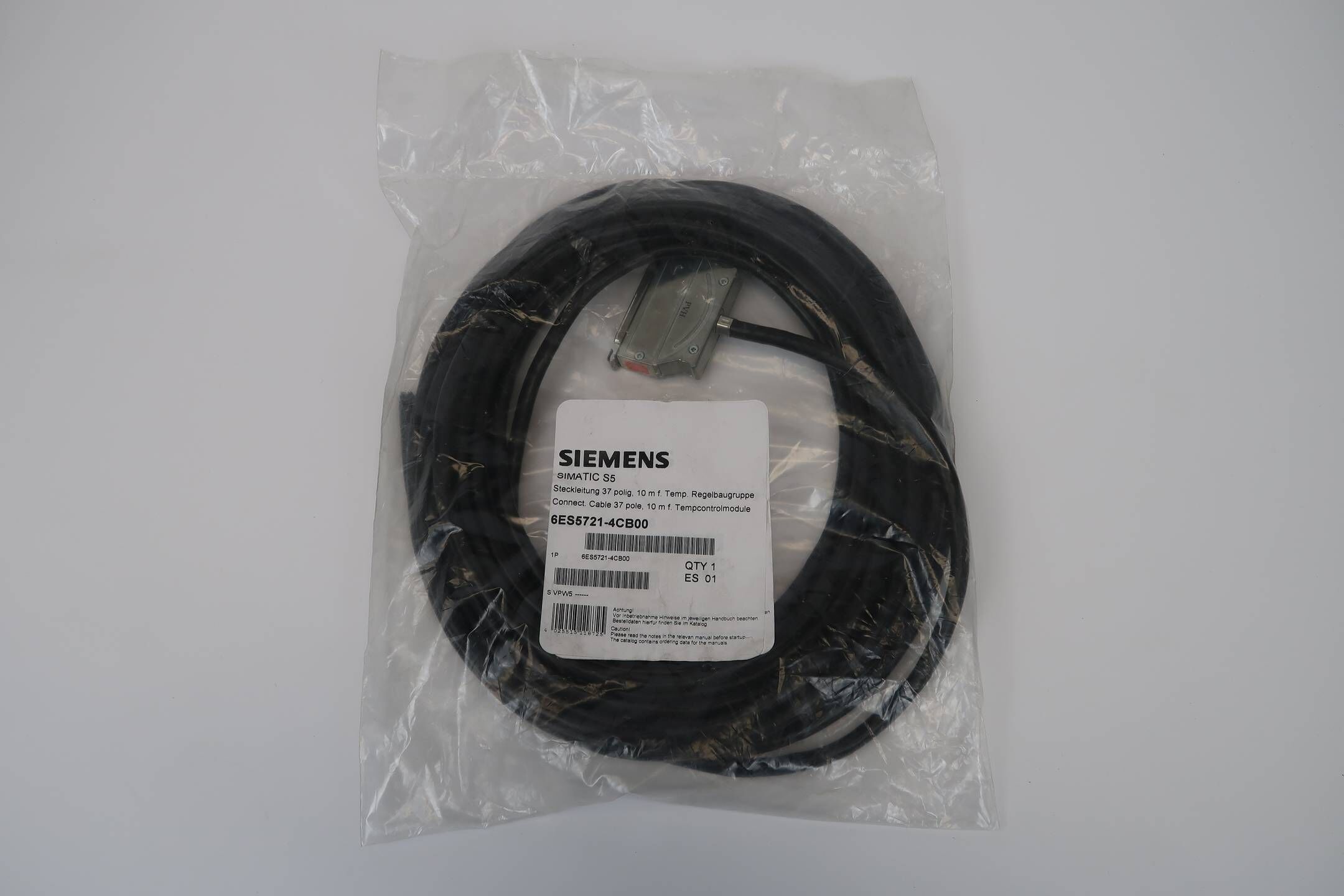 Siemens simatic S5 Steckleitung 37 polig 10M f. Temp. Regelbaugruppe 6ES5721-4CB00 ( 6ES5721-4CB00 )