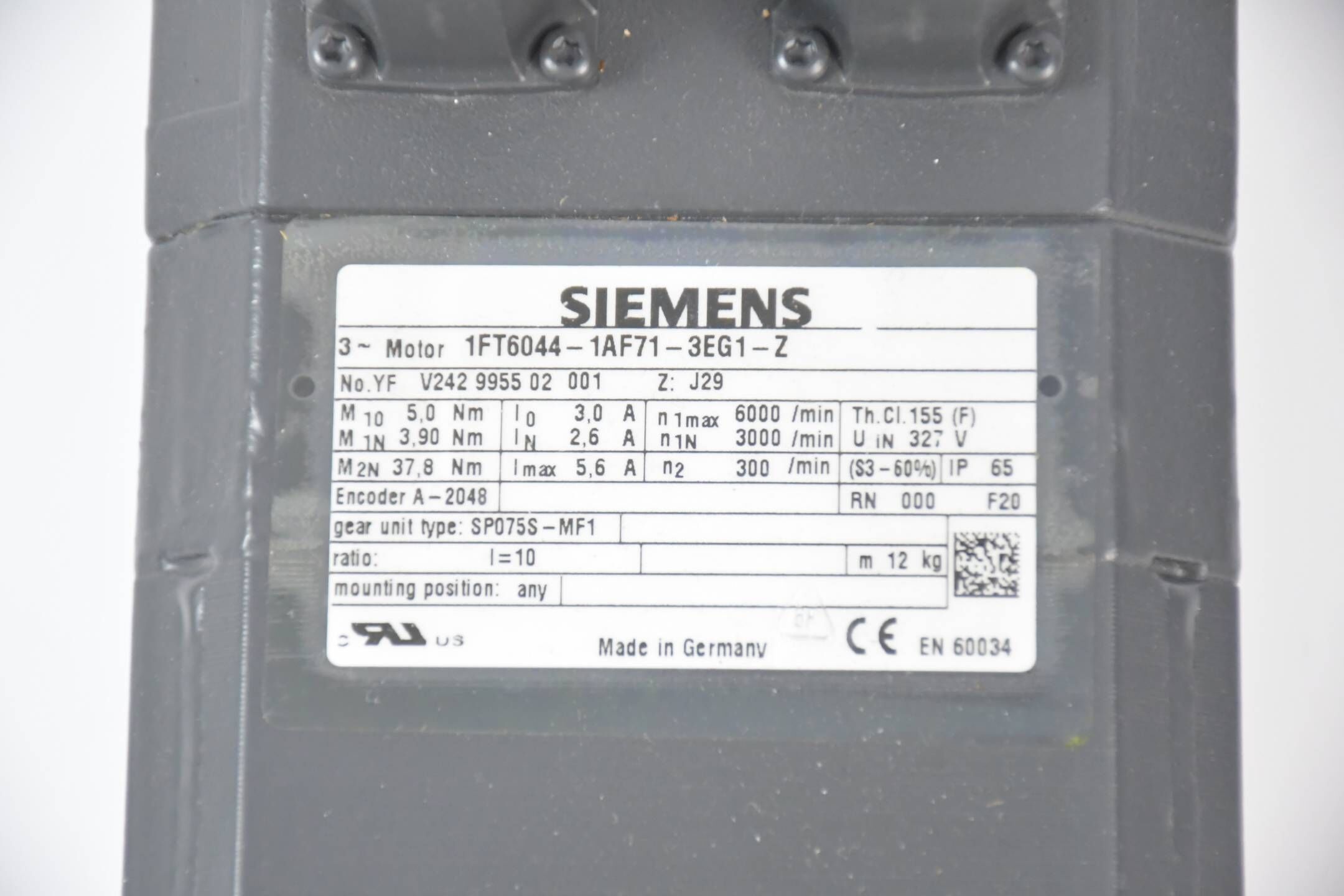 Siemens Simotics S Synchronservomotor 1FT6044-1AF71-3EG1-Z / 1FT6044-1AF71-3EG1 