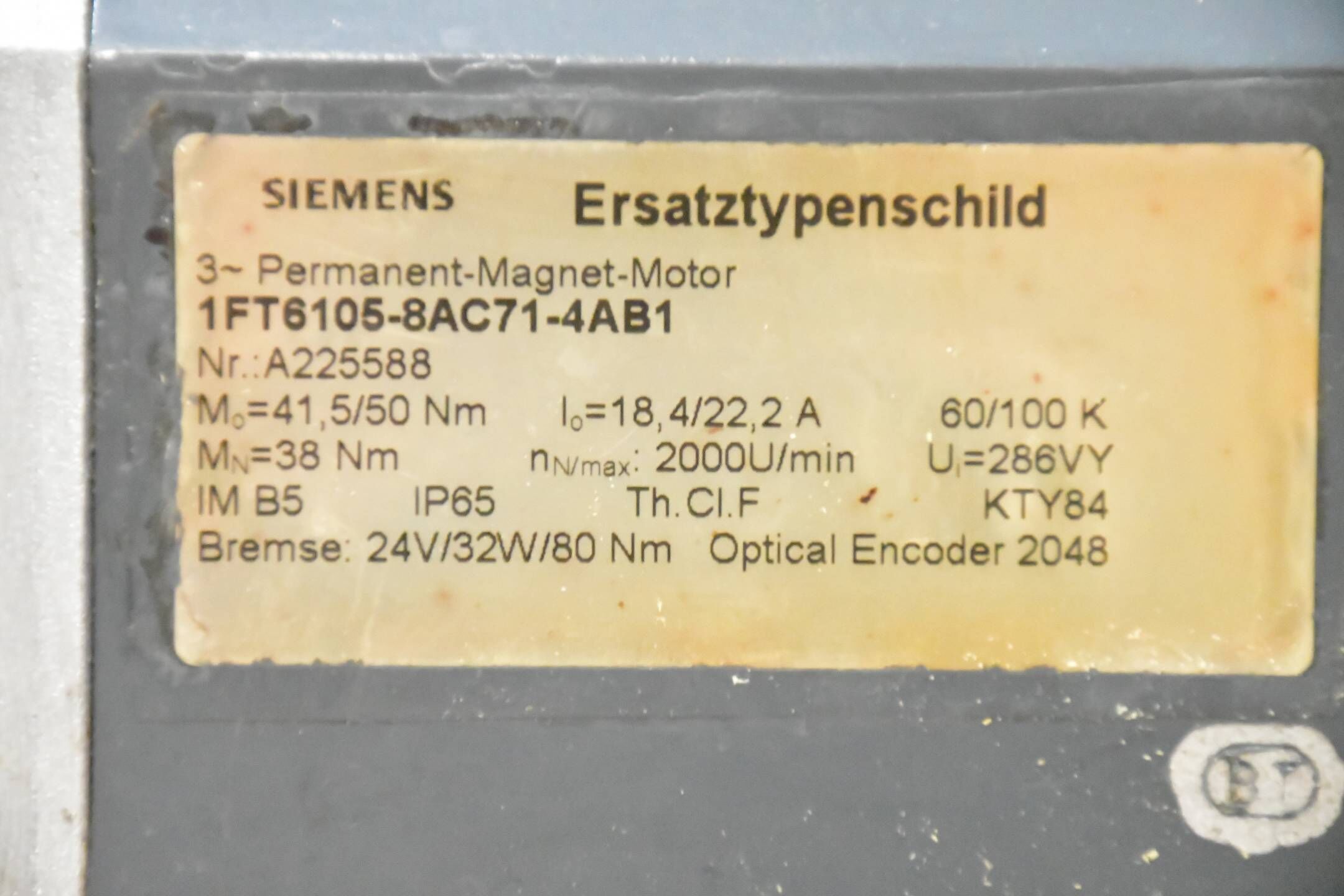 Siemens Simotics S Servomotor 1FT6 1FT6105-8AC71-4AB1 ( 1FT6 105-8AC71-4AB1 )