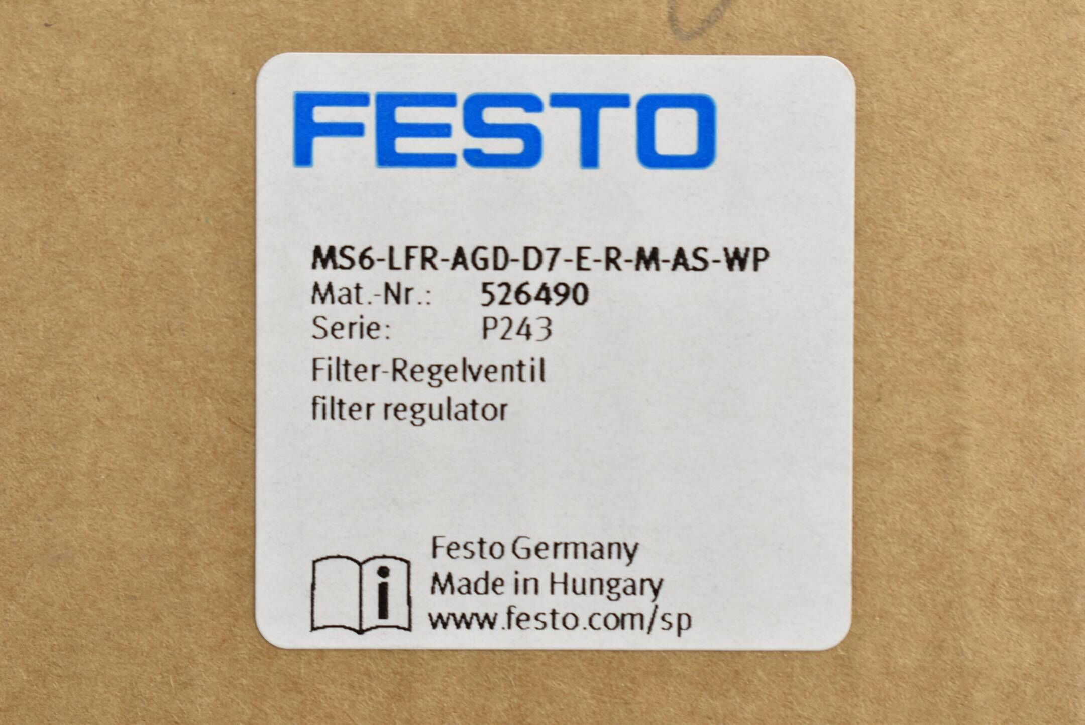 Festo Filter-Regelventil MS6-LFR-AGD-D7-E-R-M-AS-WP ( 526490 )