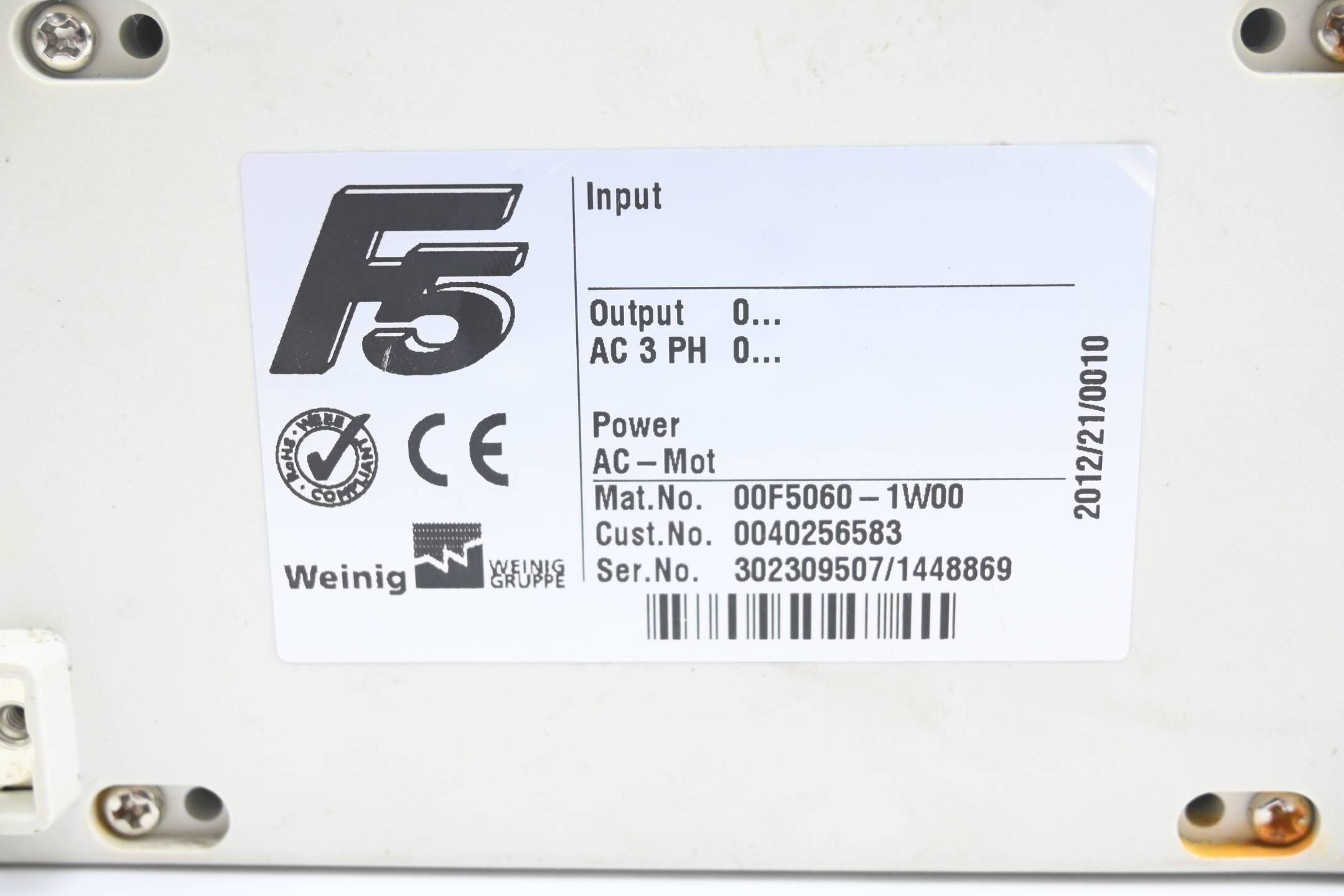 KEB F5 Operator Panel 00F5060-1W00 