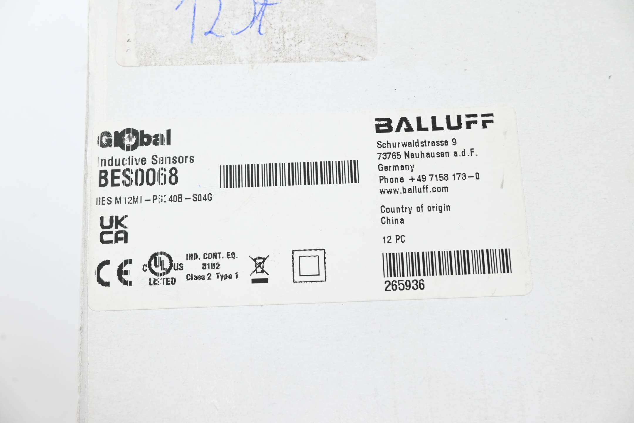 Balluff induktive Näherungsschalter BES0068 ( BES M12MI-PSC40B-S04G ) 12 STÜCK
