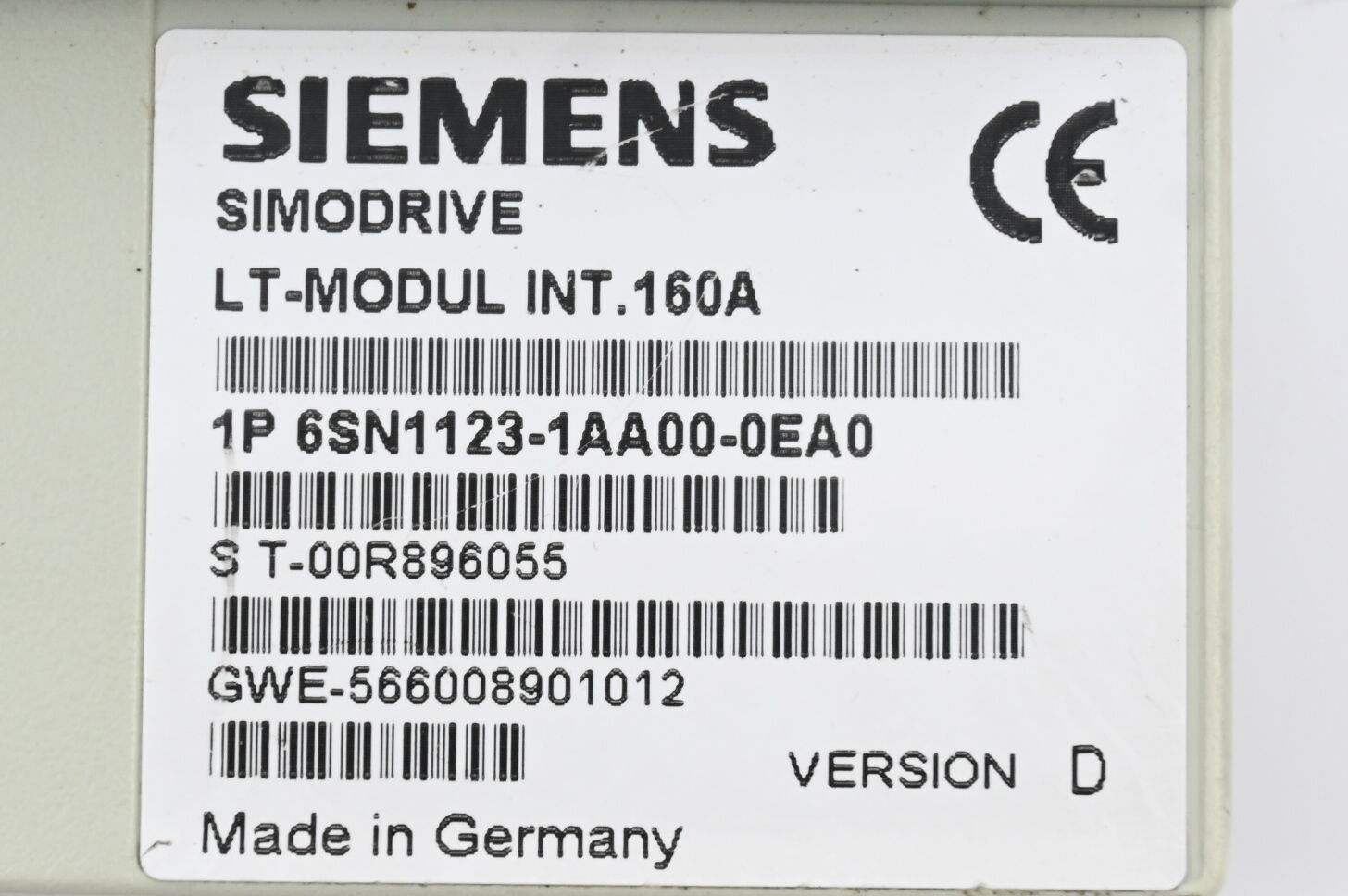 Siemens Simodrive Frontcover für 6SN1123-1AA00-0EA0