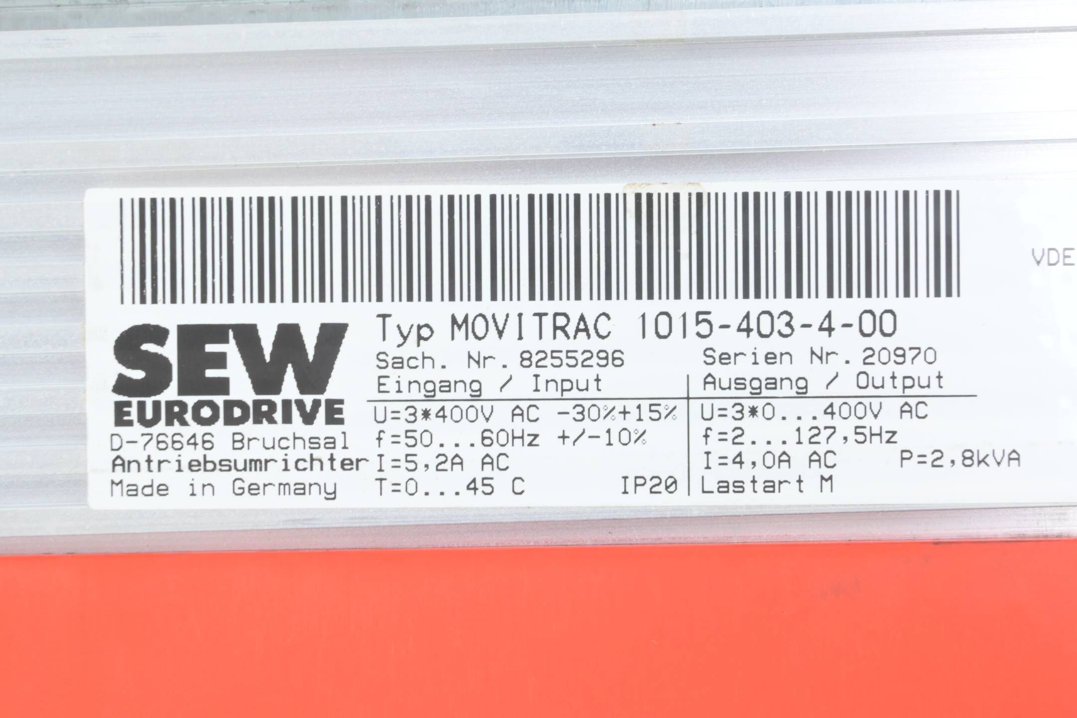 SEW Eurodrive Movitrac Antriebsumrichter 1015-403-4-00 ( 8255296 )