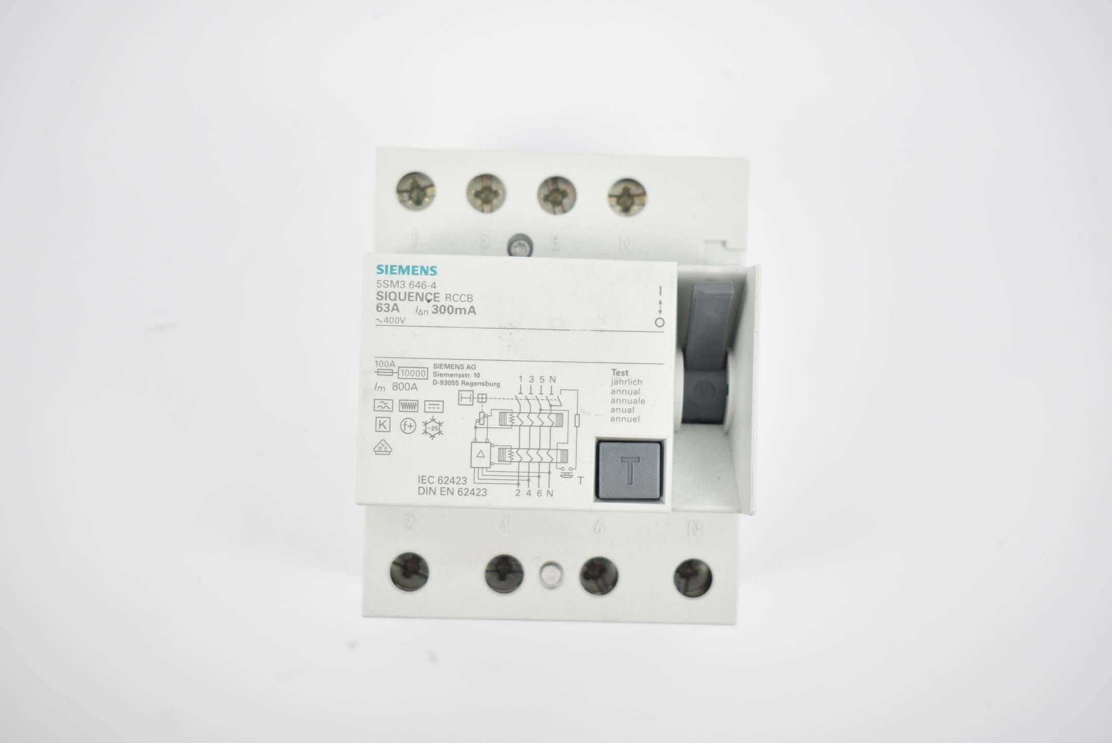 Siemens Siquende FI-Schutzschalter 4-polig Typ B 5SM3646-4 ( 5SM3 646-4 )
