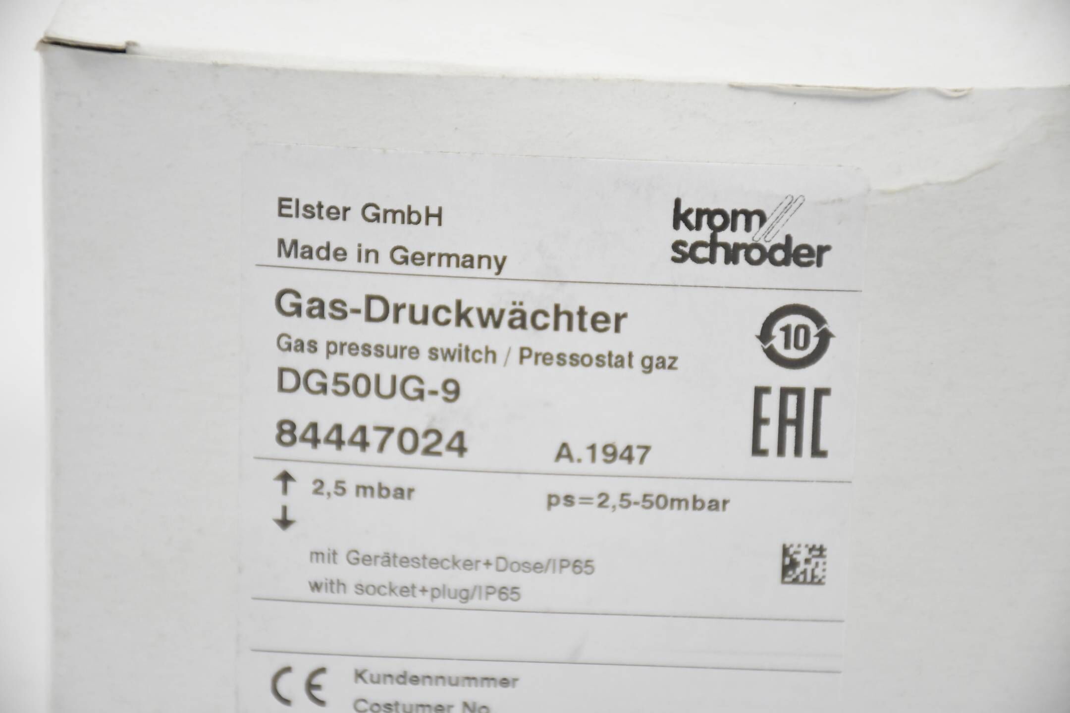 Krom Schröder Gas-Druckwächter DG50UG-9 ( 84447024 )