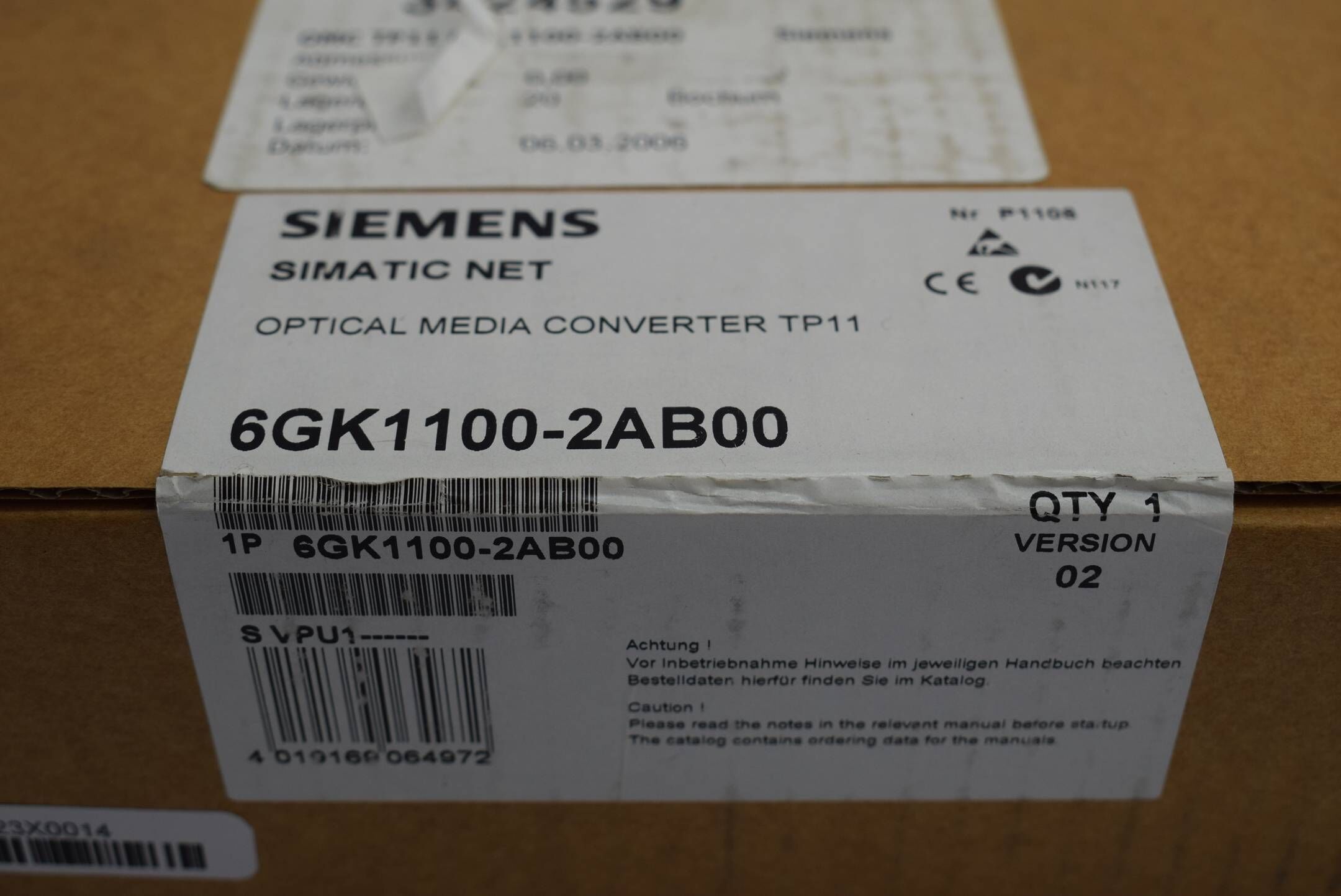 Siemens simatic Optical Media Converter TP11 6GK1100-2AB00 ( 6GK1 100-2AB00 ) V2