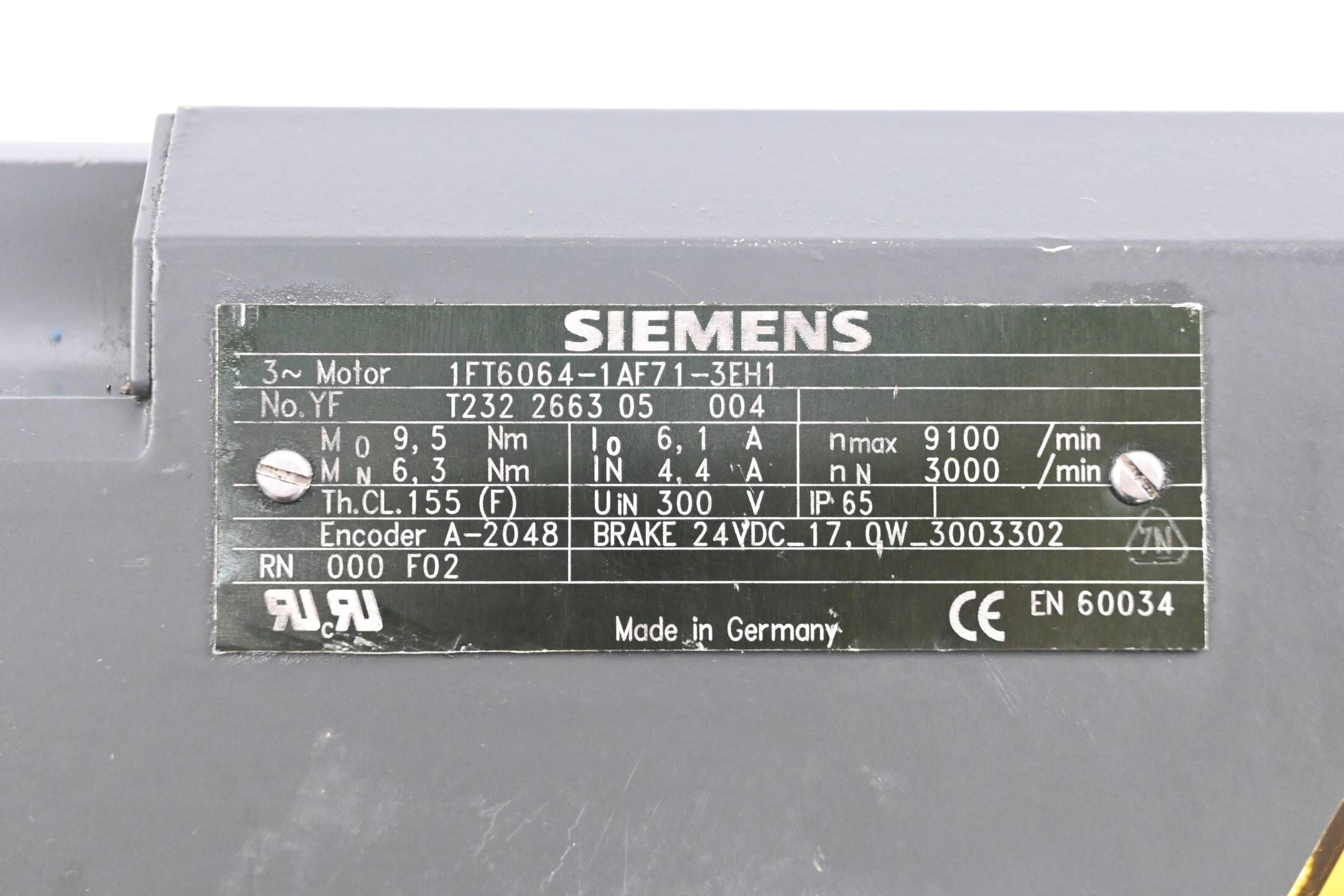 Siemens Simotics S Synchronservomotor 1FT6064-1AF71-3EH1 ( 1FT6 064-1AF71-3EH1 )