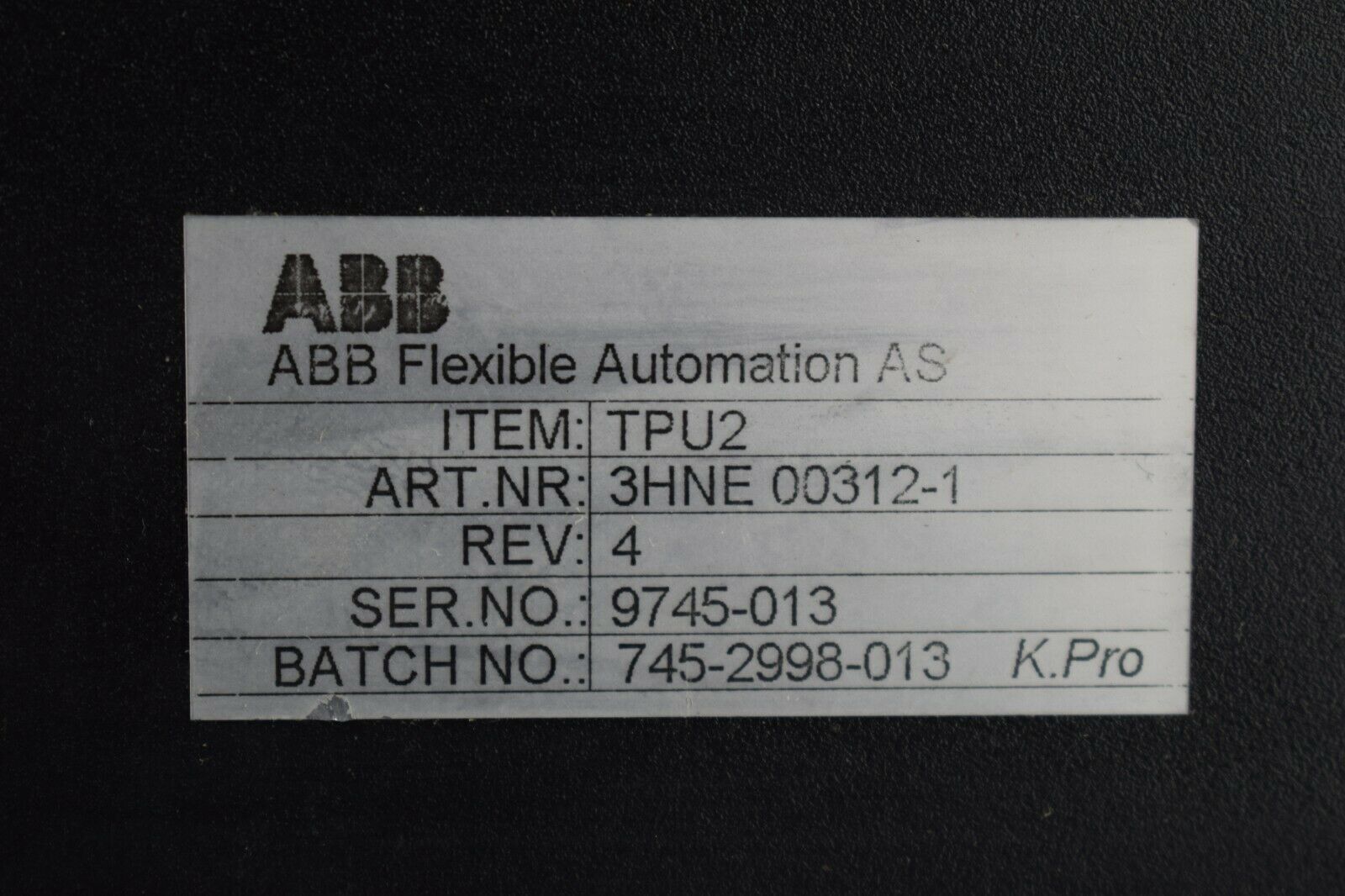 ABB Bediengerät TPU2 3HNE 00312-1 