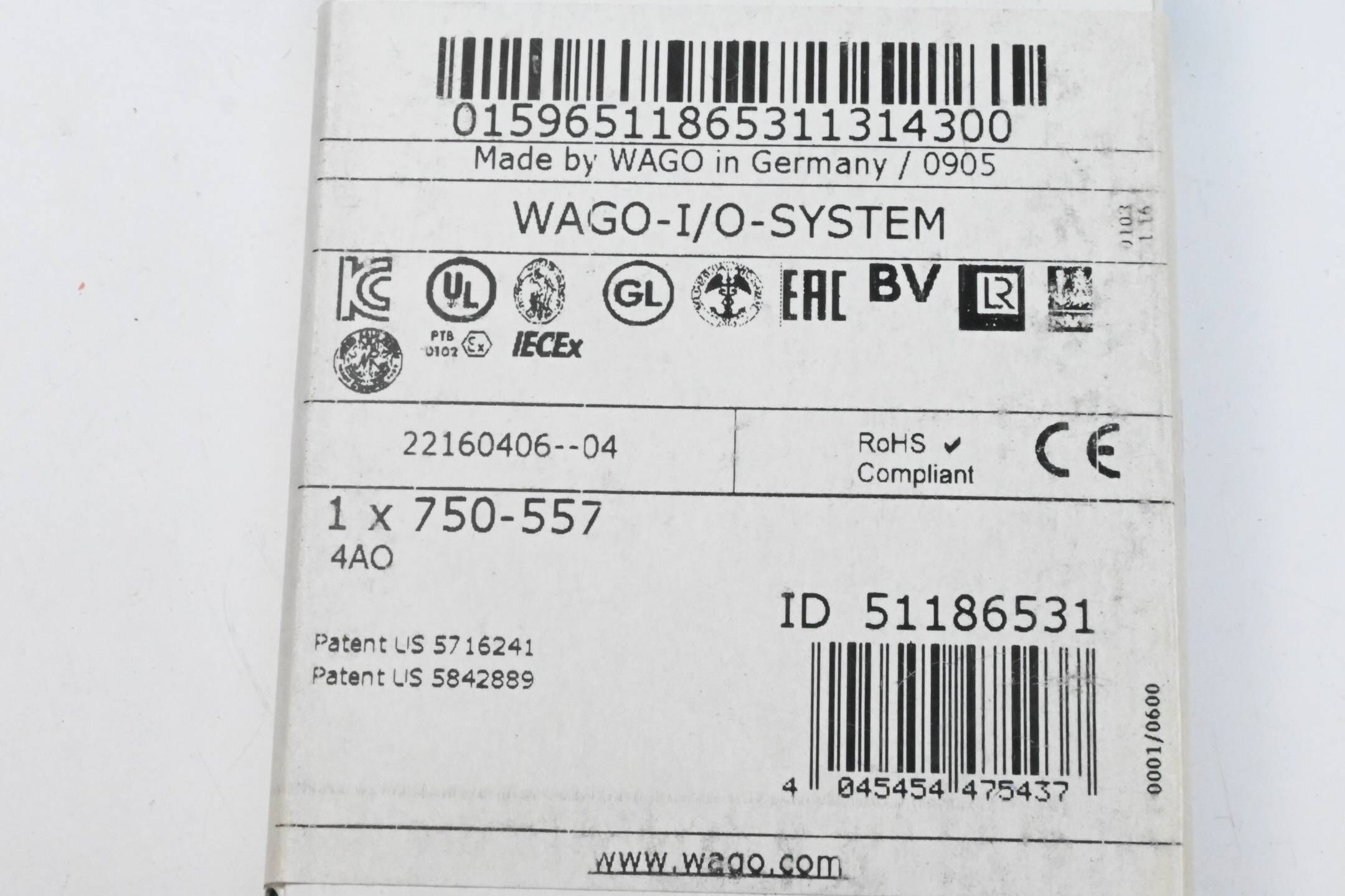 Wago 4-Kanal-Analogausgang 750-557
