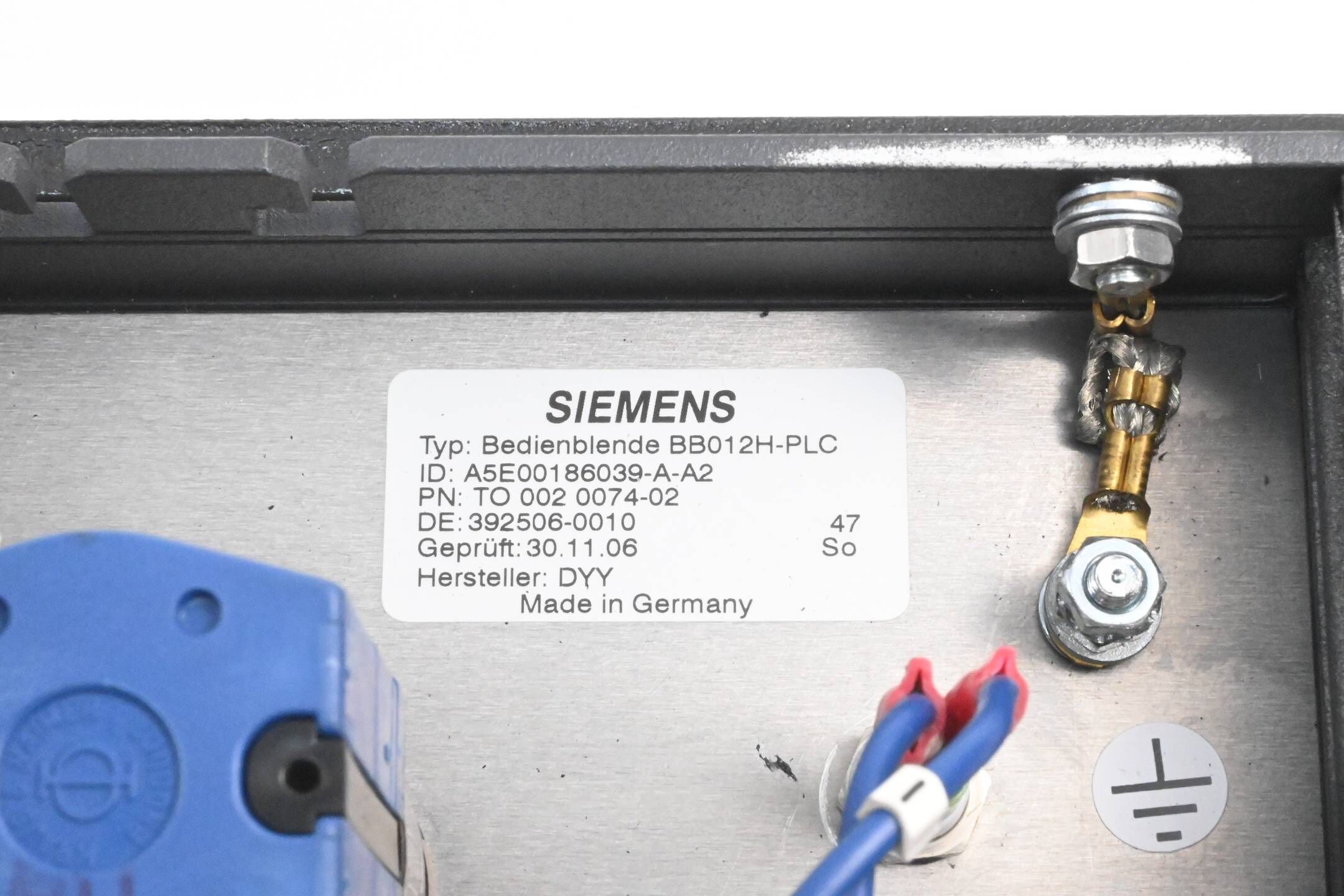 Siemens PP012-S Push Button Panel GB602-OP43G-H880-A1 inkl. Blende BB012H-PLC