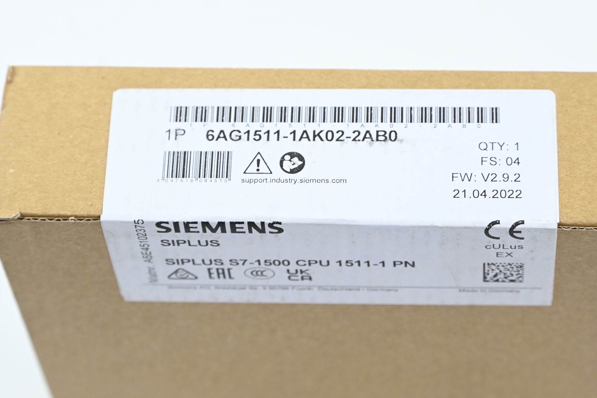Siemens Siplus S7-1500 CPU 1511-1 6AG1511-1AK02-2AB0 ( 6AG1 511-1AK02-2AB0 ) E4