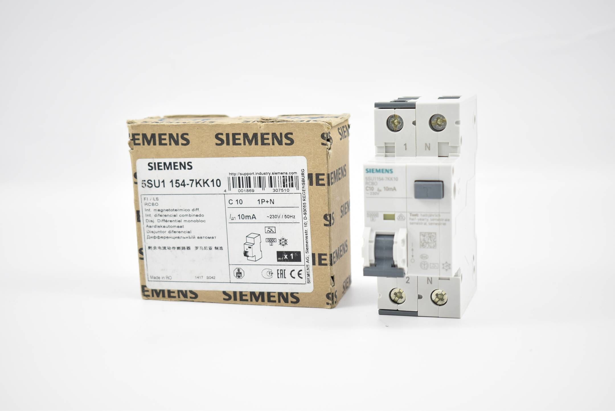 Siemens FI/LS-Schalter 5SU1154-7KK10 ( 5SU1 154-7KK10 ) C10