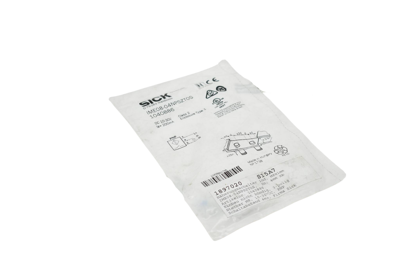 SICK Induktiver Sensor Näherungsschalter IME08-04NPSZT02 ( 1040886 )