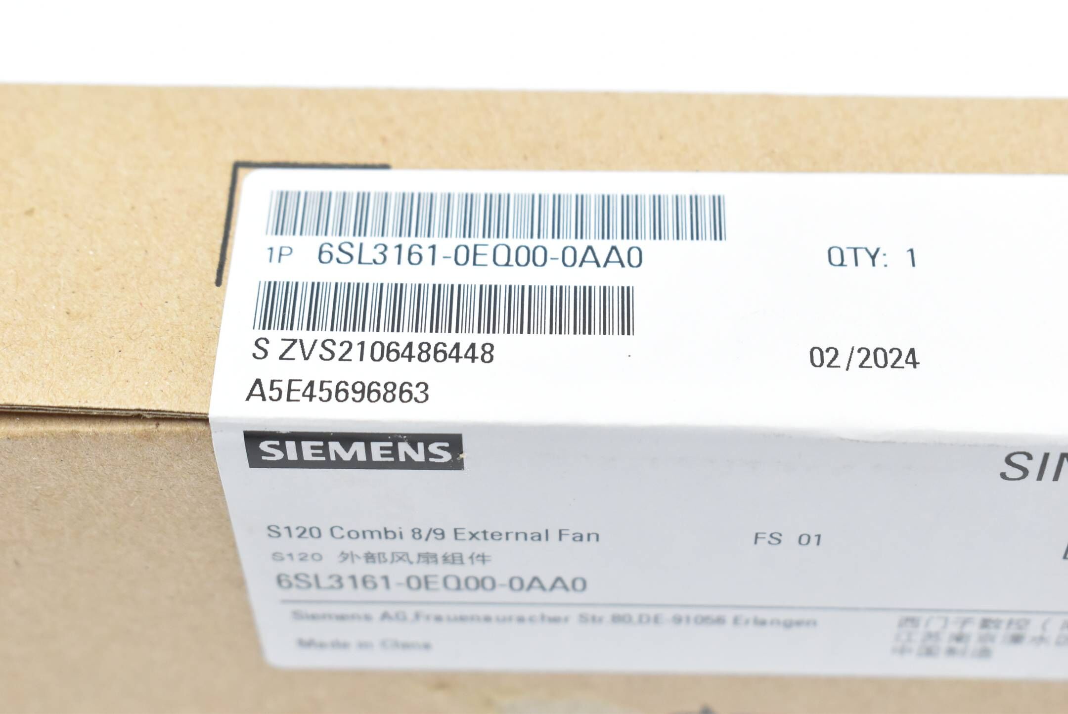 Siemens Sinamics S120 Combi 8/9 Lüfter 6SL3161-0EQ00-0AA0 / 6SL3 161-0EQ00-0AA0