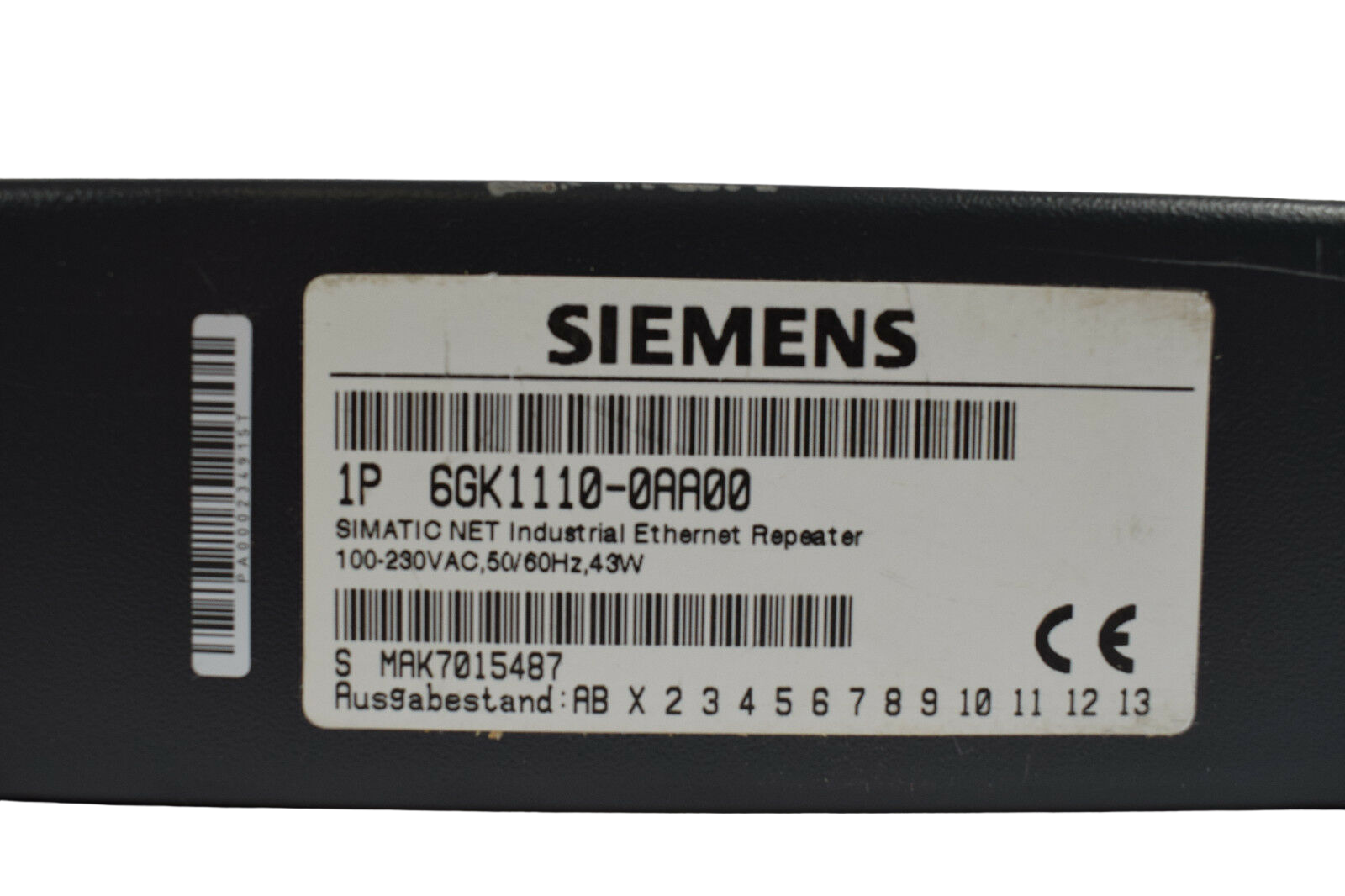 Siemens simatic NET Industrial Ethernet Repeater 6GK1110-0AA00
