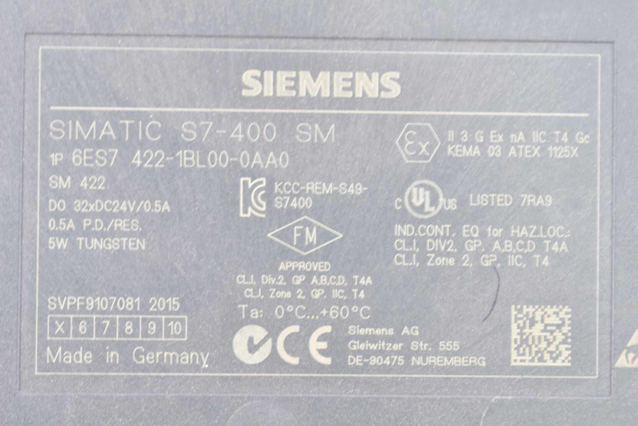 Siemens Simatic S7-400 SM422 S7 6ES7422-1BL00-0AA0 ( 6ES7 422-1BL00-0AA0 ) 