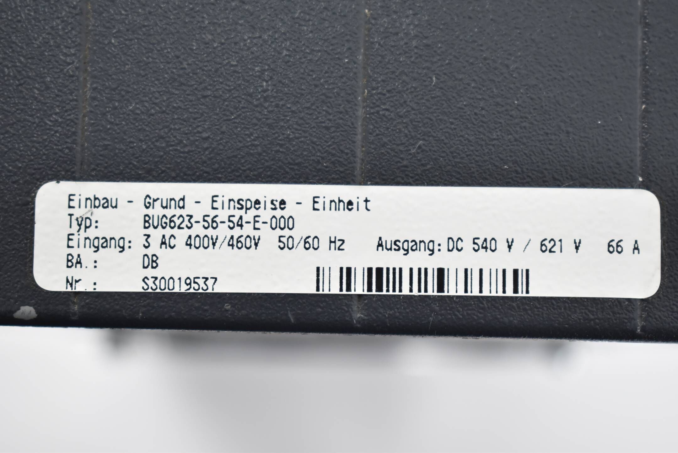 Baumüller Einspeise-Einheit BUG623-56-54-E-000 ( 400-460VAC 50-60Hz 540VDC 66A )
