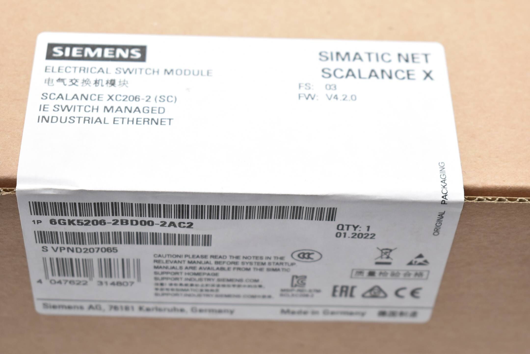 Siemens simatic NET SCALANCE X 6GK5206-2BD00-2AC2 ( 6GK5 206-2BD00-2AC2 ) FS3