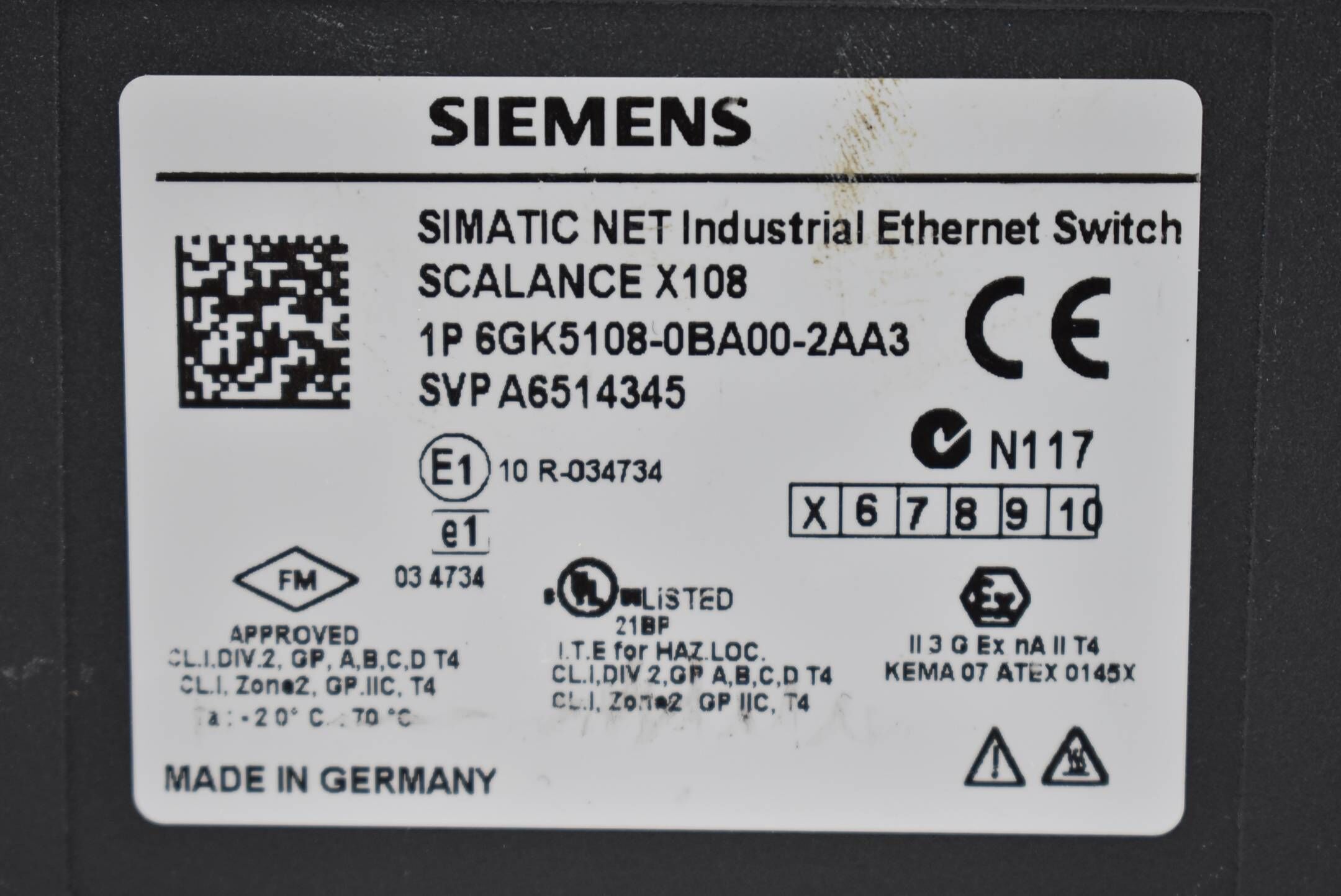 Siemens Scalance X108 6GK5108-0BA00-2AA3 ( 6GK5 108-0BA00-2AA3 )