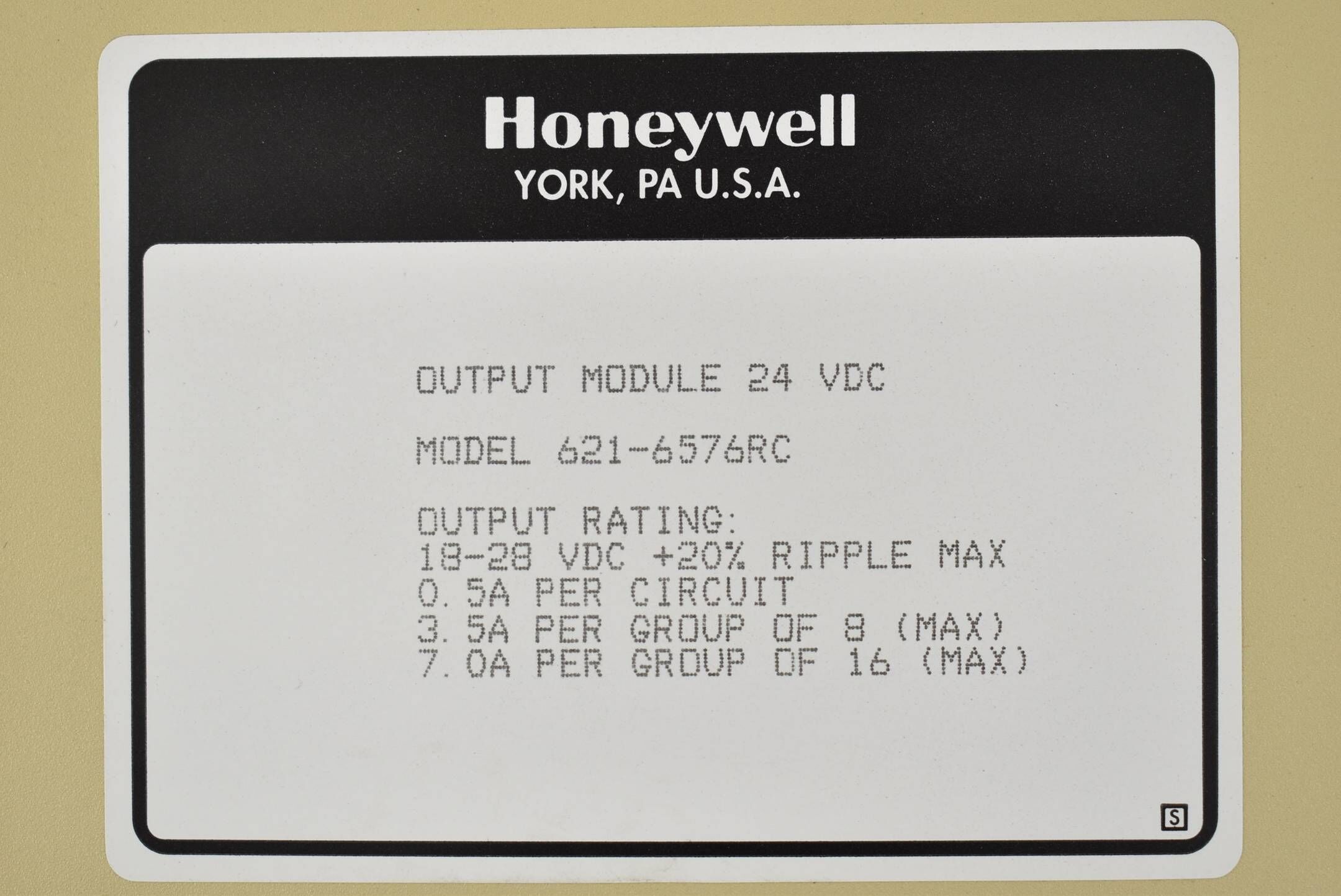 Honeywell Ausgangsmodul 24VDC 18-28VDC 621-6576RC