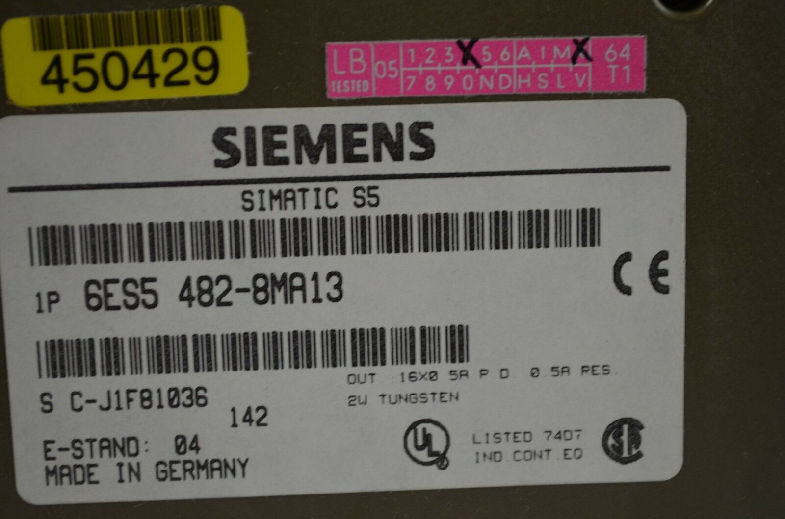 Siemens simatic S5 6ES5 482-8MA13 ( 6ES5482-8MA13 ) E4