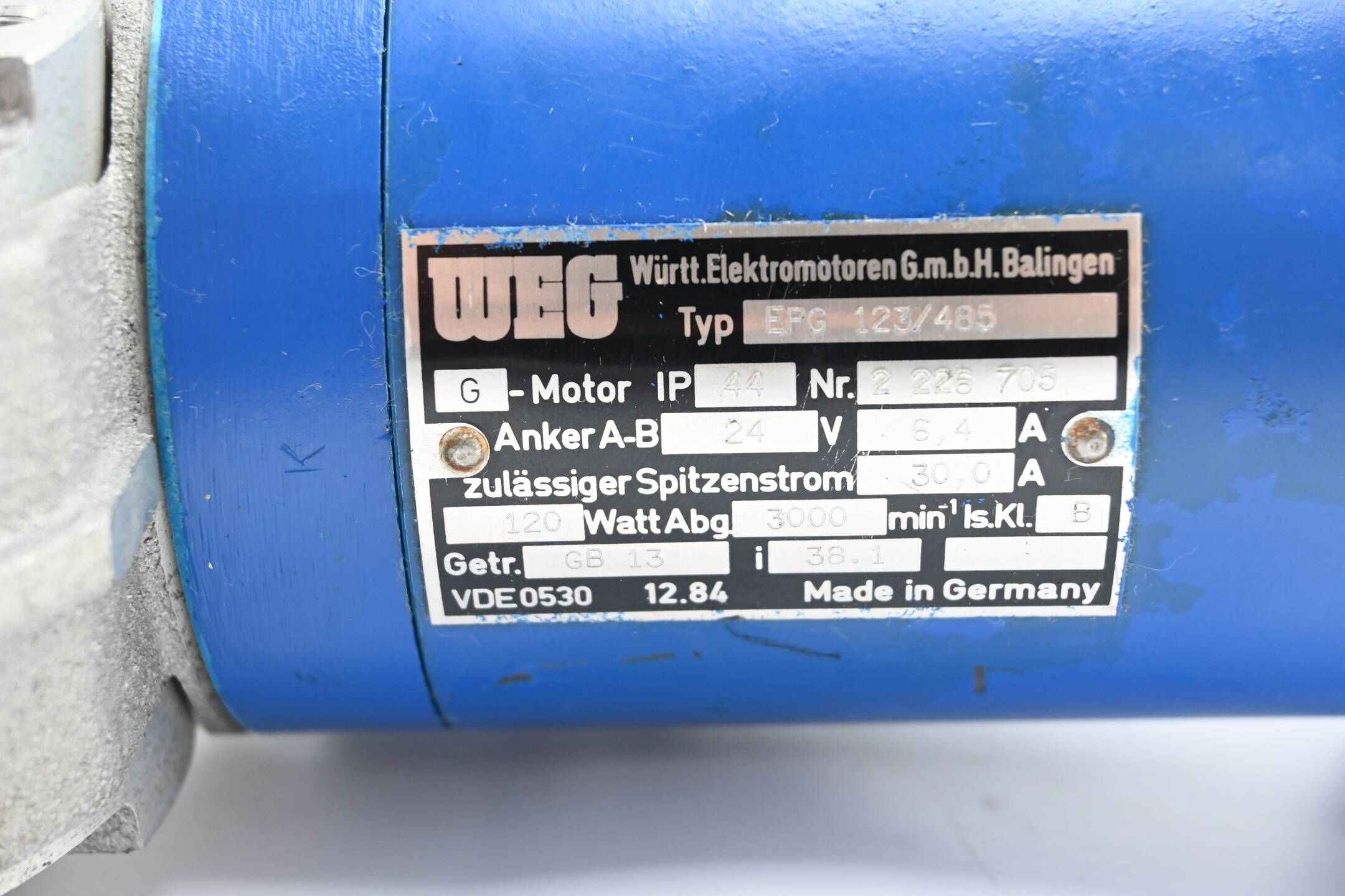 Weg Getriebemotor EPG 123/485 ( EPG123/485 ) 3000/min 120W
