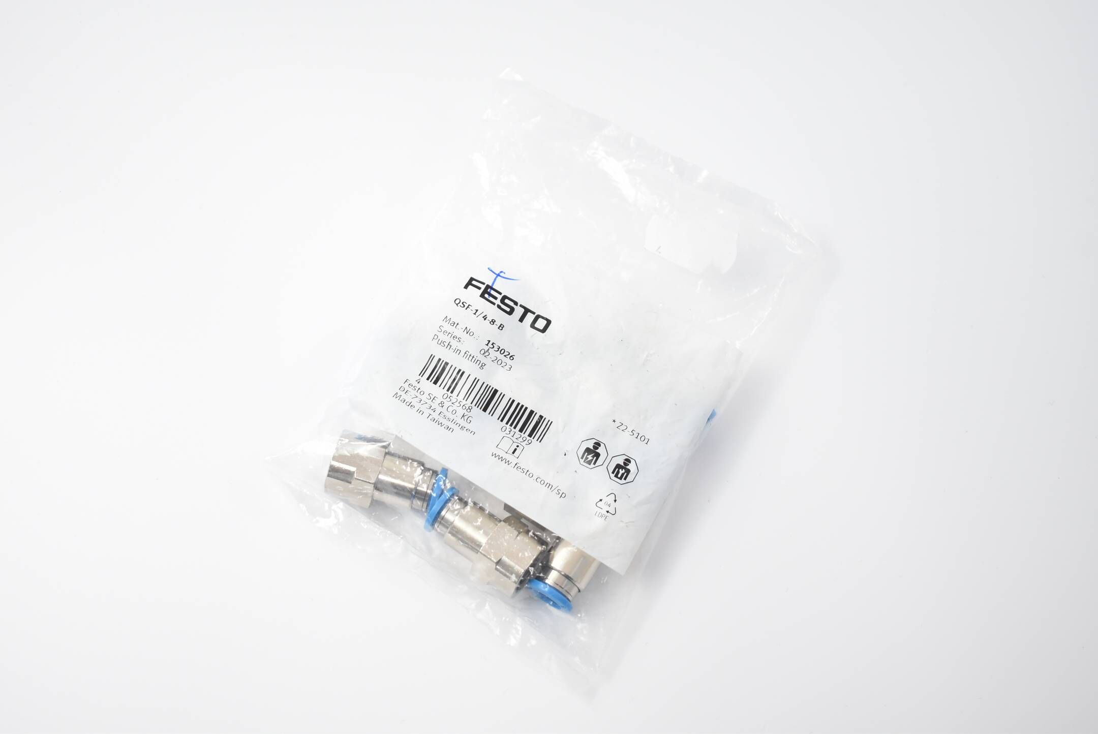 Festo Steckverschraubung QSF-1/4-8-B ( 153026 ) 10 Stk