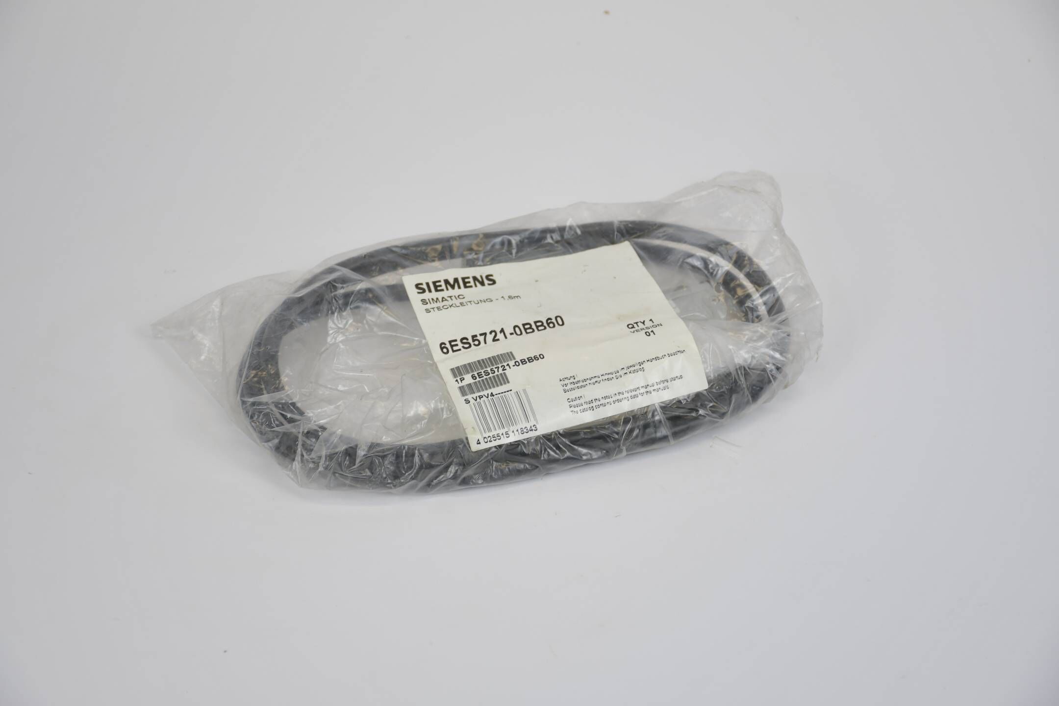 Siemens Simatic S5 Steckleitung 1,6m  6ES5721-0BB60 ( 6ES5 721-0BB60 )